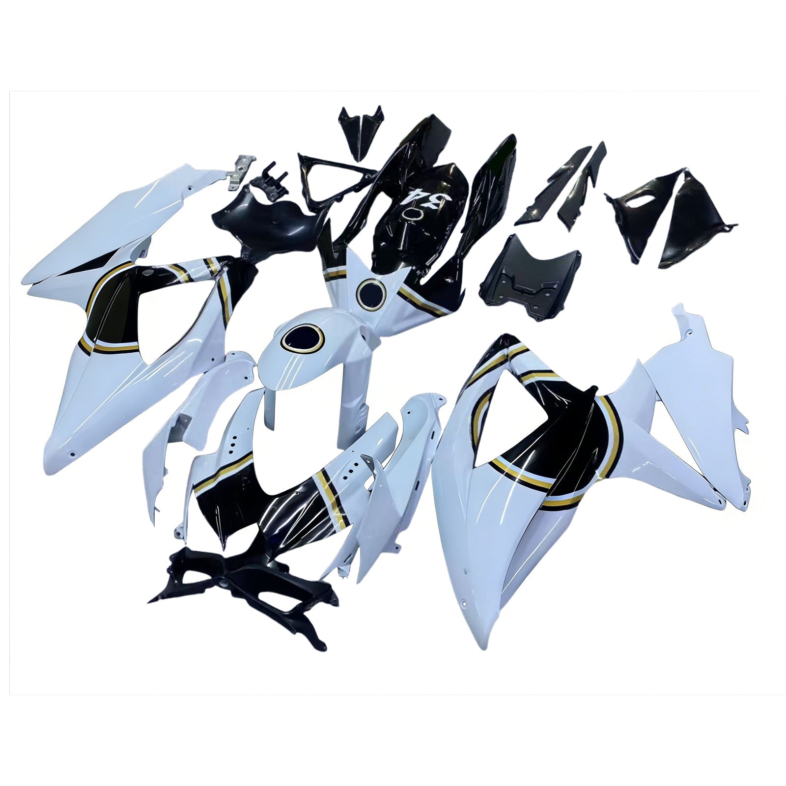 2008-2010 Suzuki GSXR 600 750 White Black Lucky Strike Racing Fairings Generic