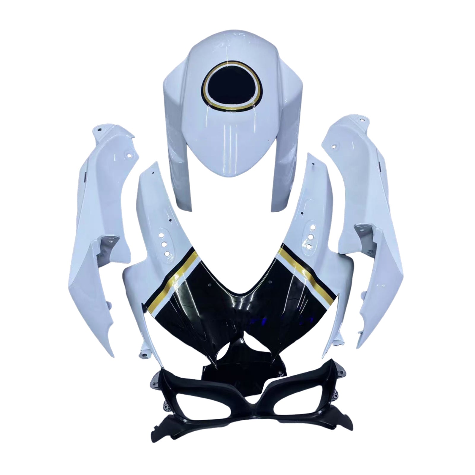 2008-2010 Suzuki GSXR 600 750 White Black Lucky Strike Racing Fairings Generic
