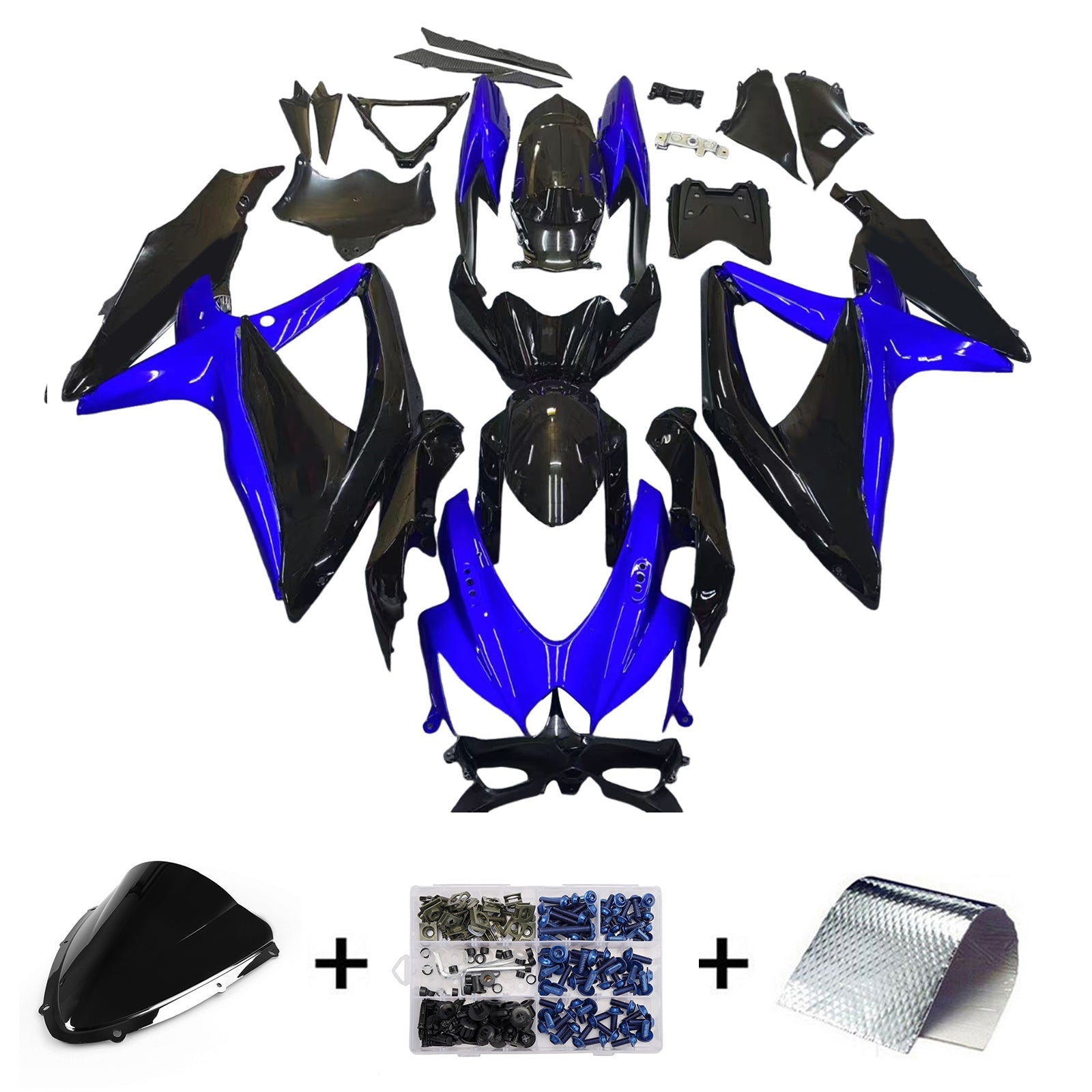 2008-2010 Suzuki GSXR 600 750 Blue Black GSXR Racing Fairings Generic
