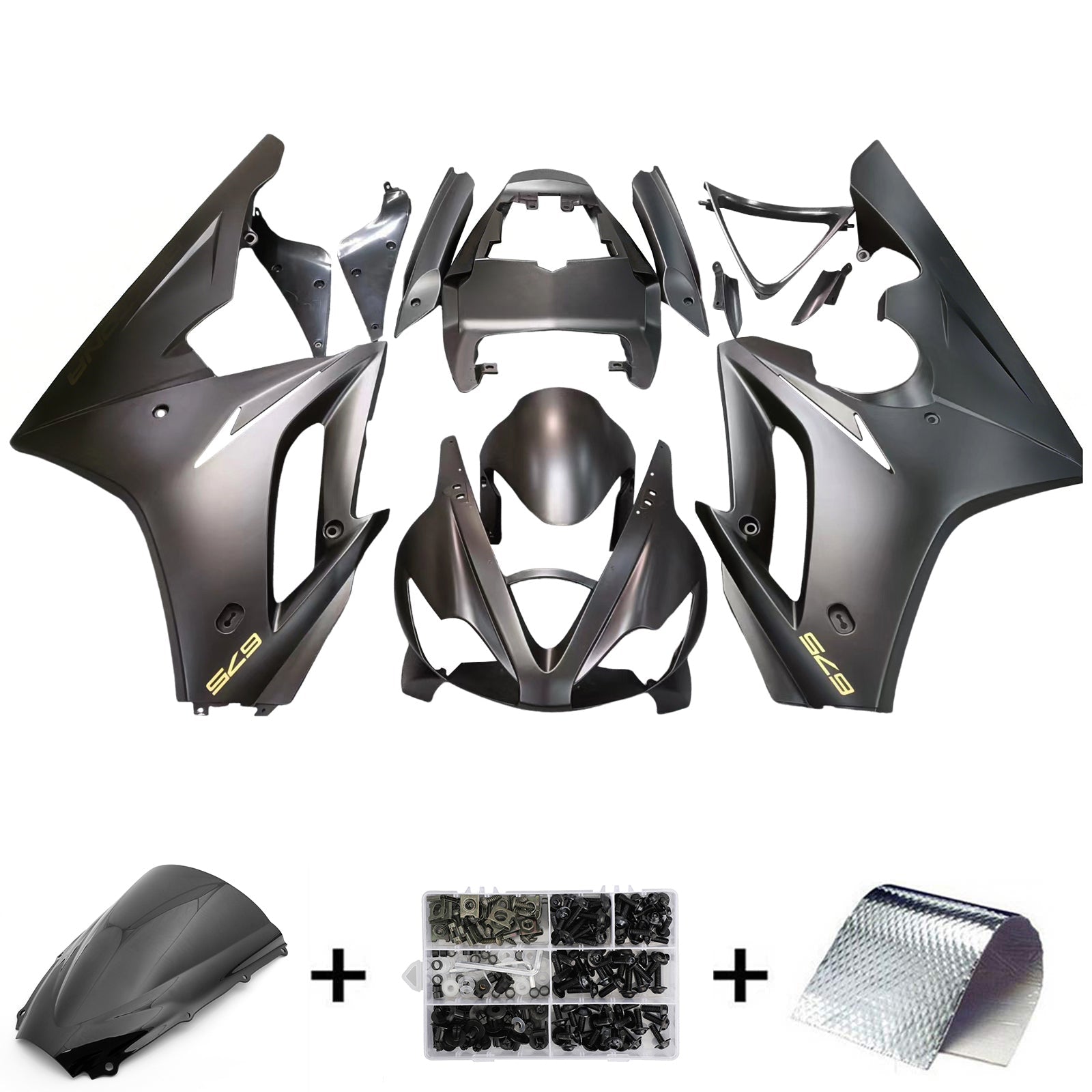 2006-2008 Triumph Daytona 675 Black Bodywork Fairing ABS Injection Molding 9# Generic