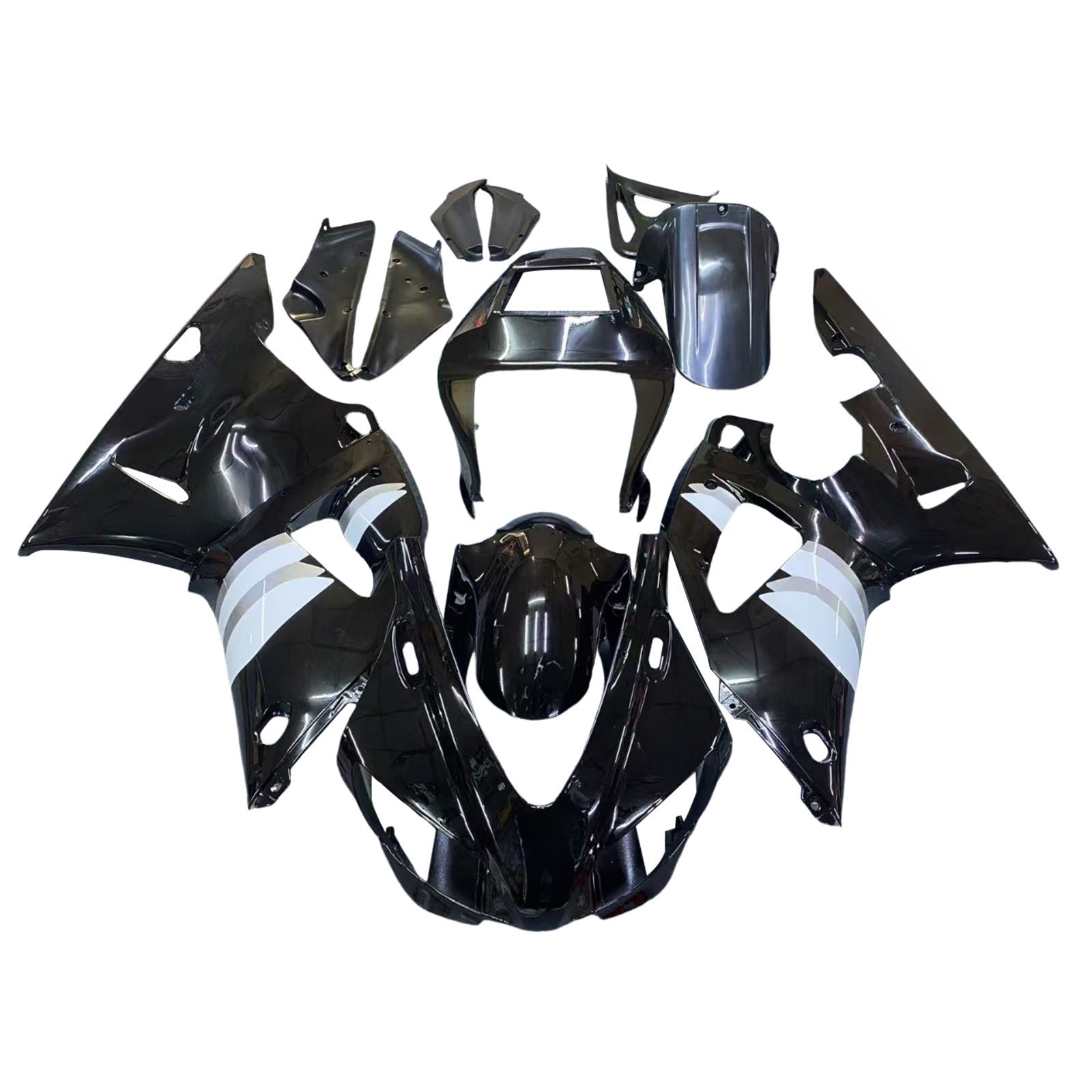 1998-1999 Yamaha YZF-R1 Black White Racing Fairings Generic