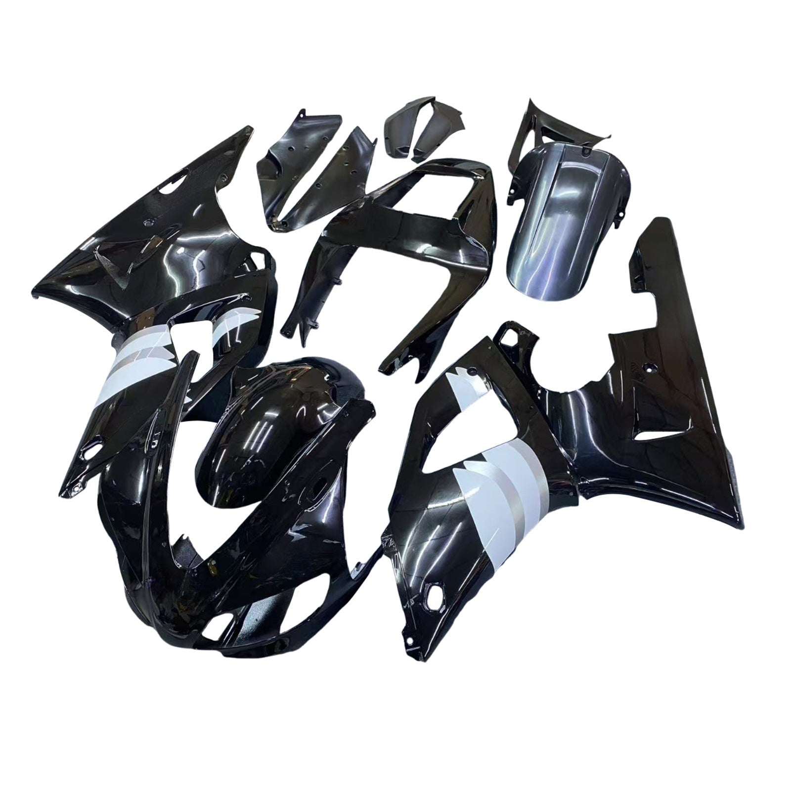 1998-1999 Yamaha YZF-R1 Black White Racing Fairings Generic