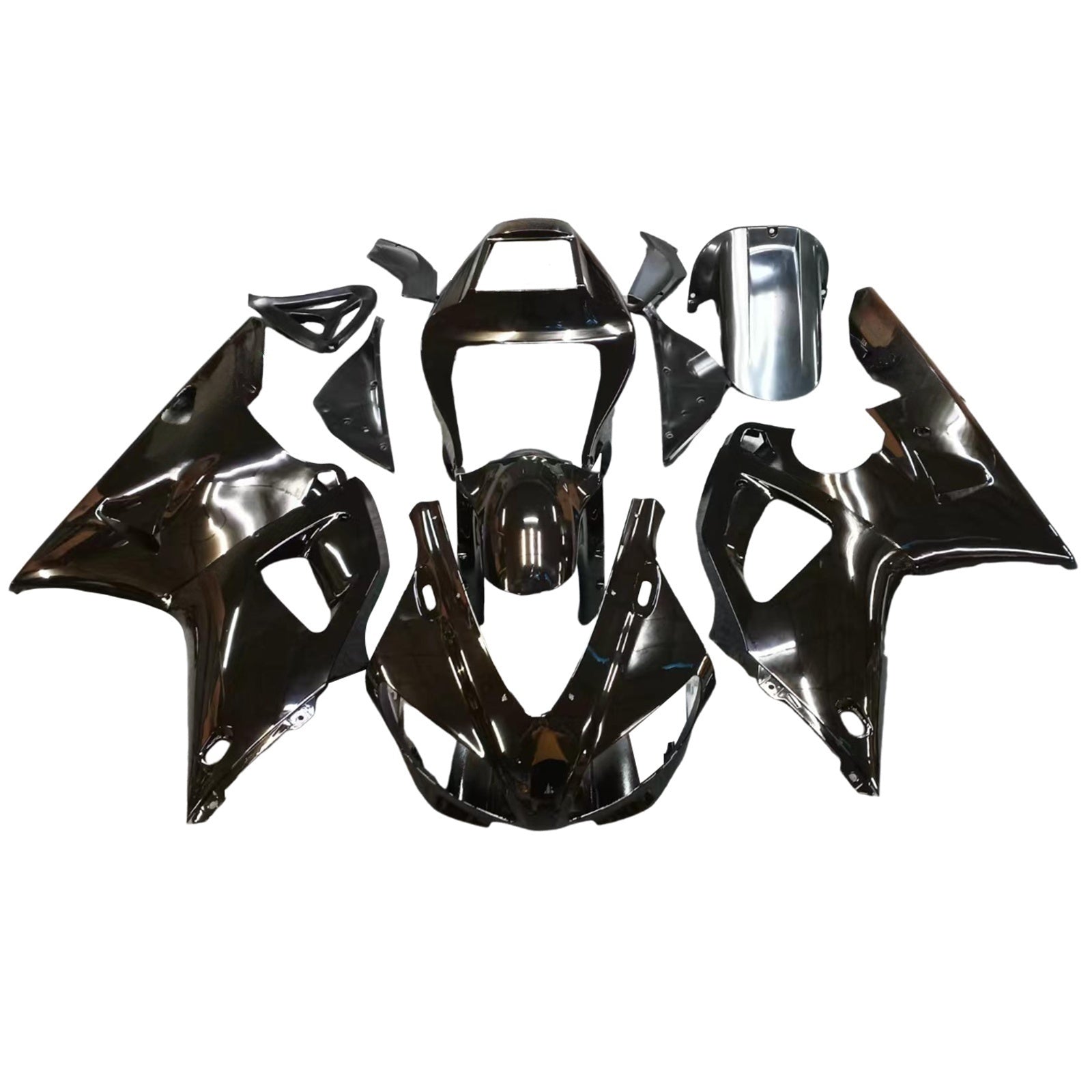 1998-1999 Yamaha YZF-R1 Black Racing Fairings Generic