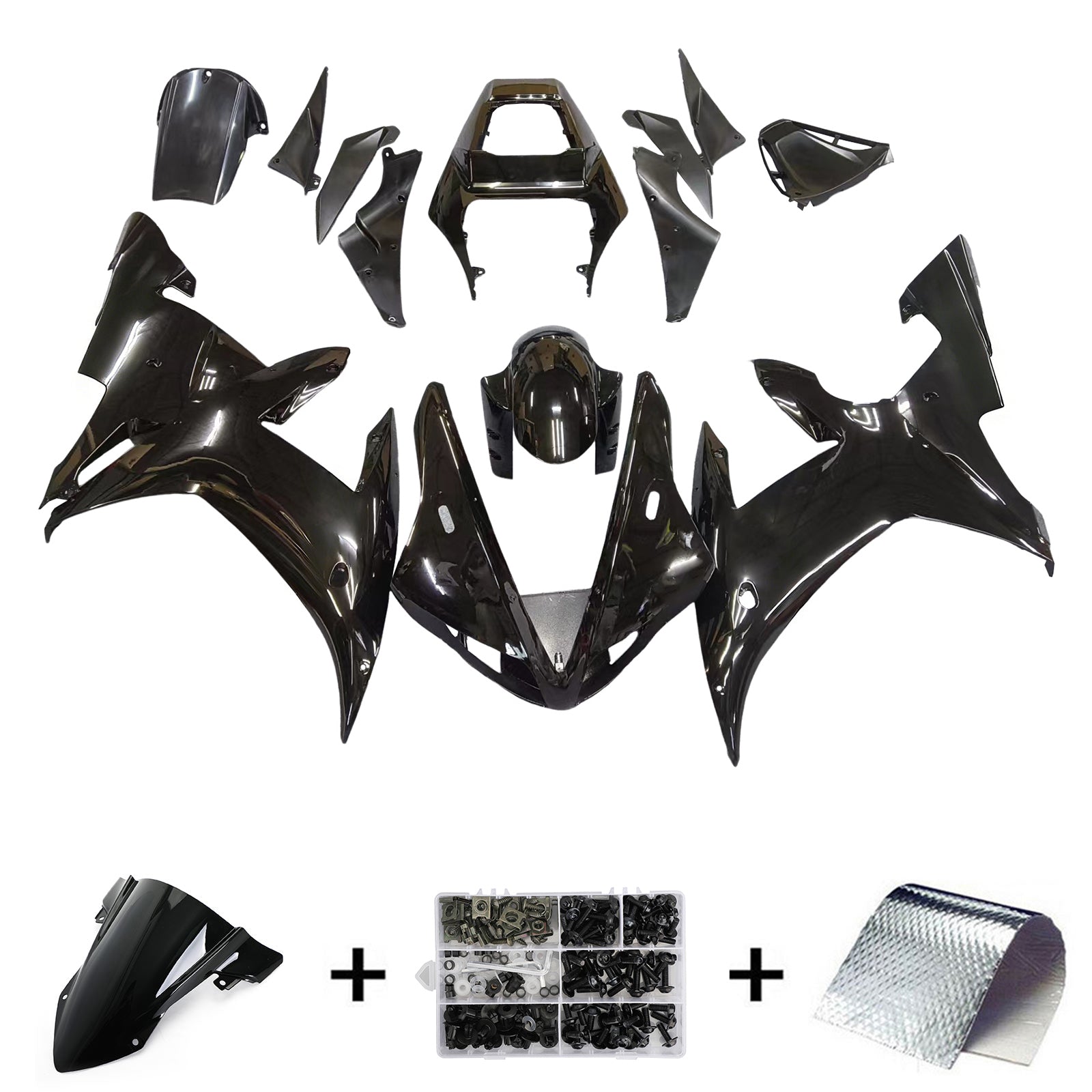 2002-2003 Yamaha YZF-R1 All Black Racing Fairings Generic