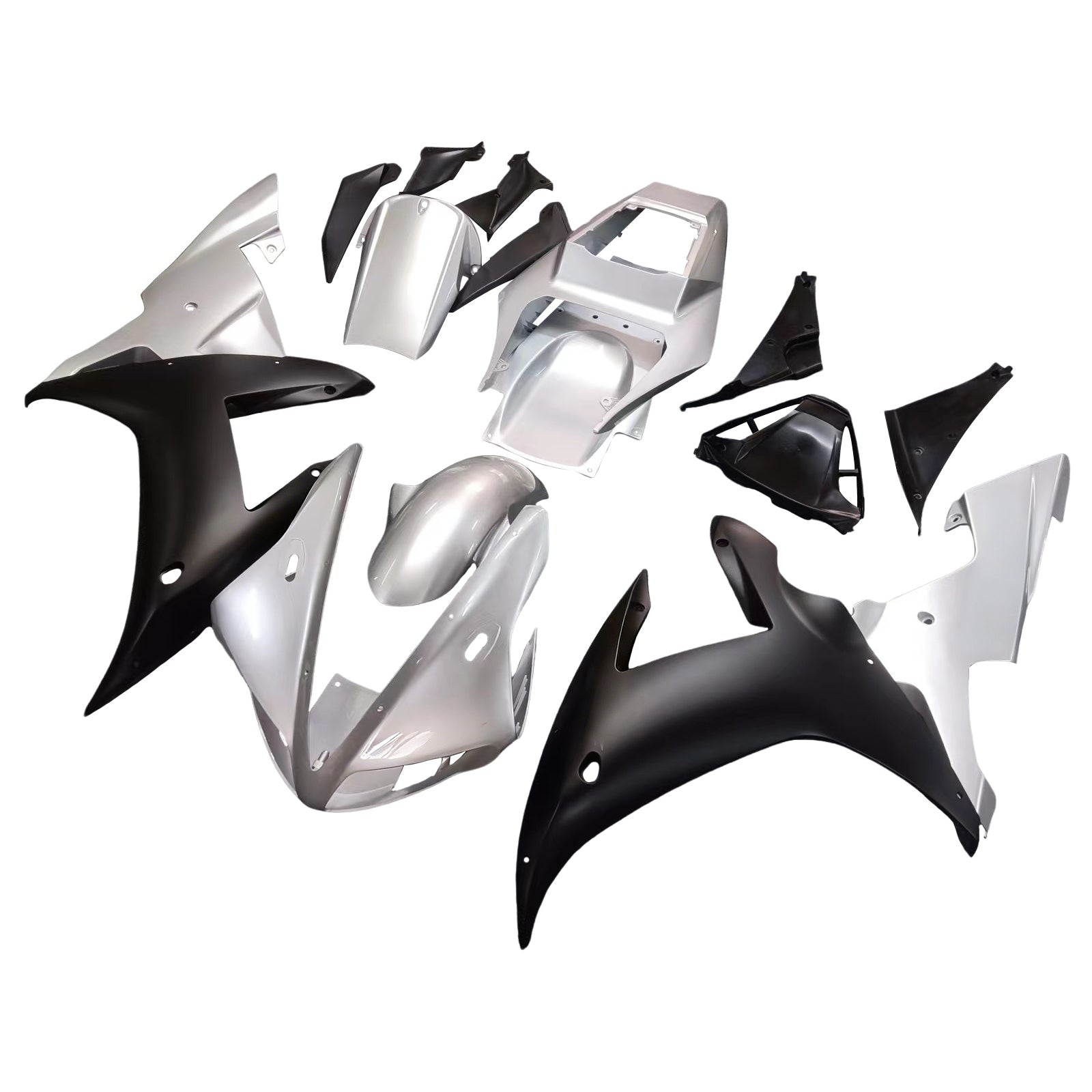 2002-2003 Yamaha YZF-R1 Silver Black Racing Fairings Generic