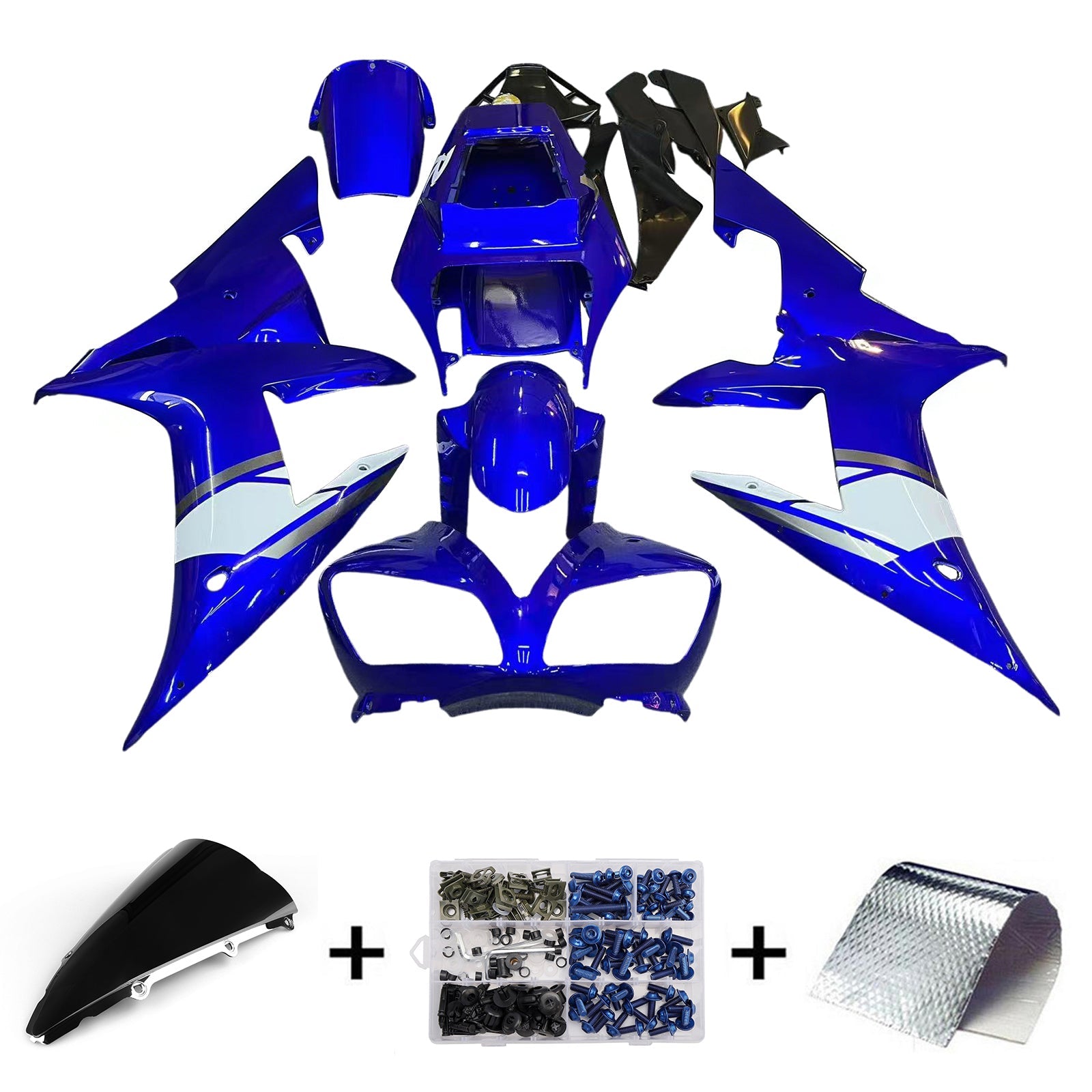 2002-2003 Yamaha YZF-R1 Super Blue Racing Fairings Generic