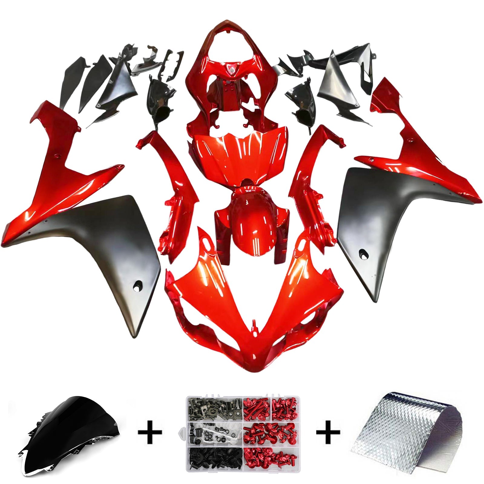 2007-2008 Yamaha YZF-R1 Red Cherry Black R1 Racing Amotopart Fairings Customs Fairing