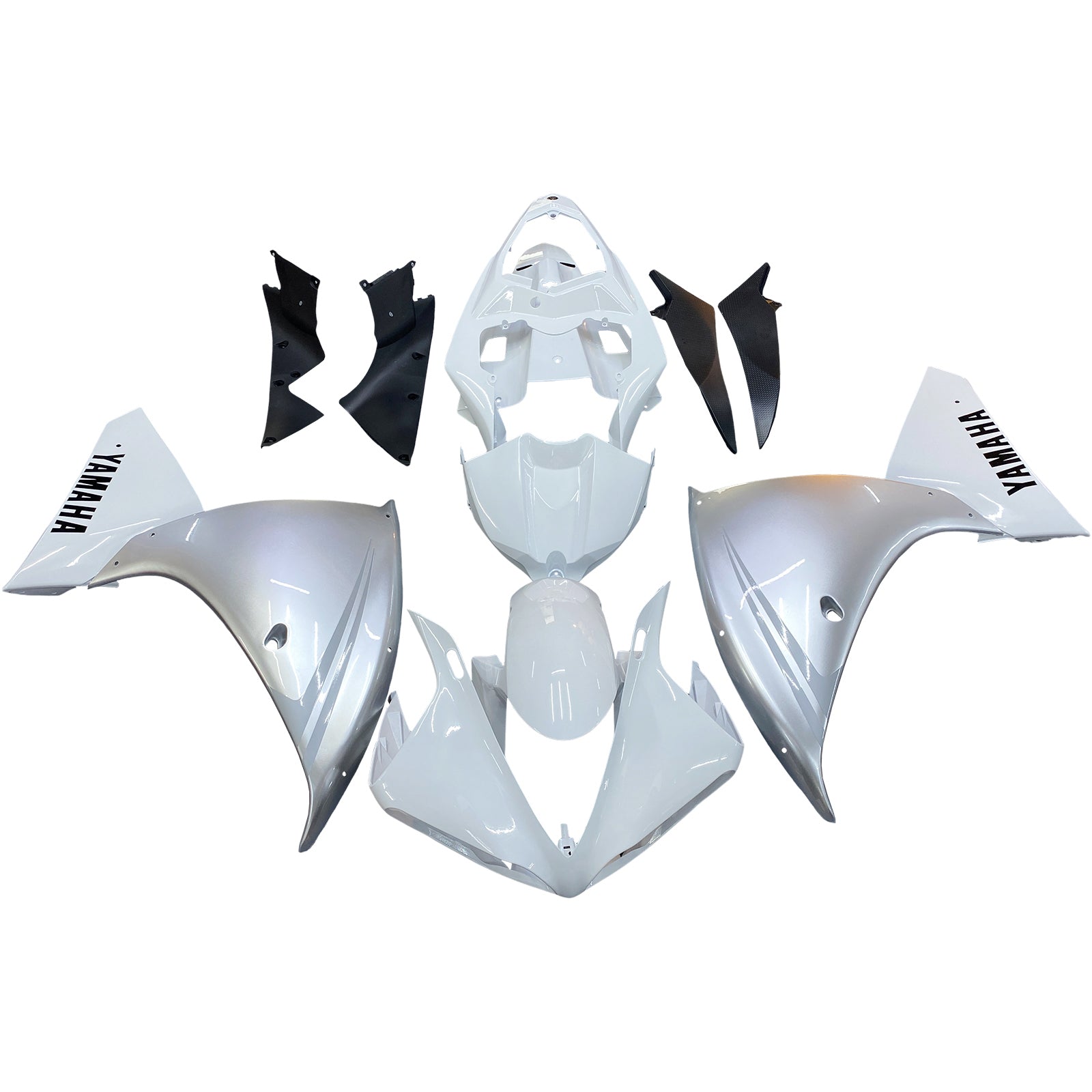 2009-20121 Yamaha YZF-R1 White Silver Racing Fairings Generic