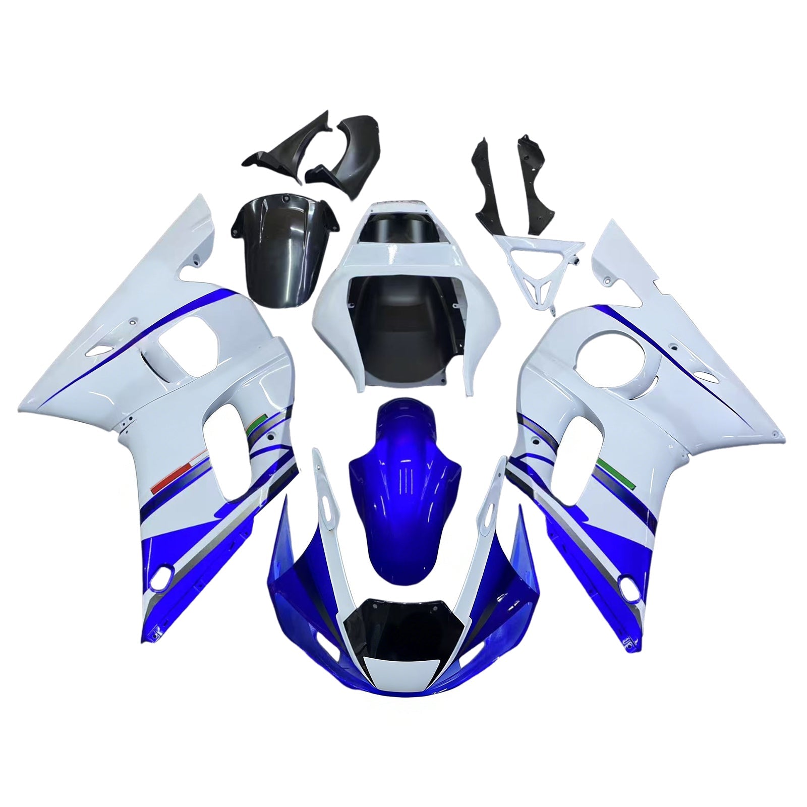 1998-2002 Yamaha YZF-R6 White & Blue No.46 FIAT R6 Racing Amotopart Fairings Customs Fairing