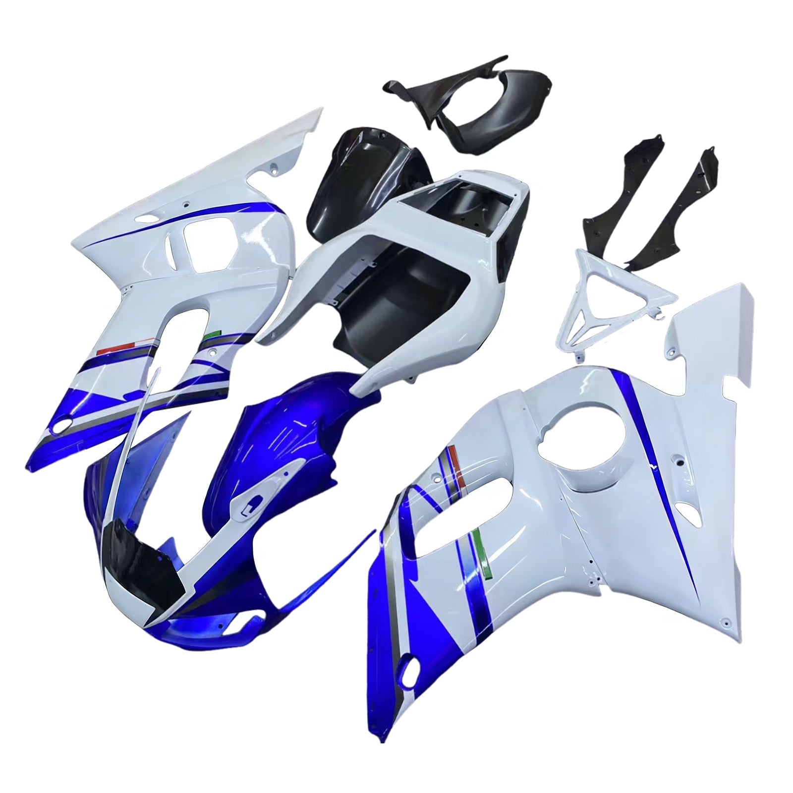 1998-2002 Yamaha YZF-R6 White & Blue No.46 FIAT R6 Racing Amotopart Fairings Customs Fairing