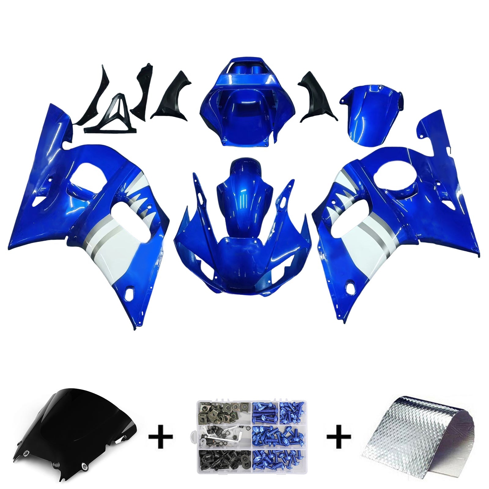 1998-2002 Yamaha YZF 600 R6 Injection Fairing Kit Bodywork Plastic ABS #107