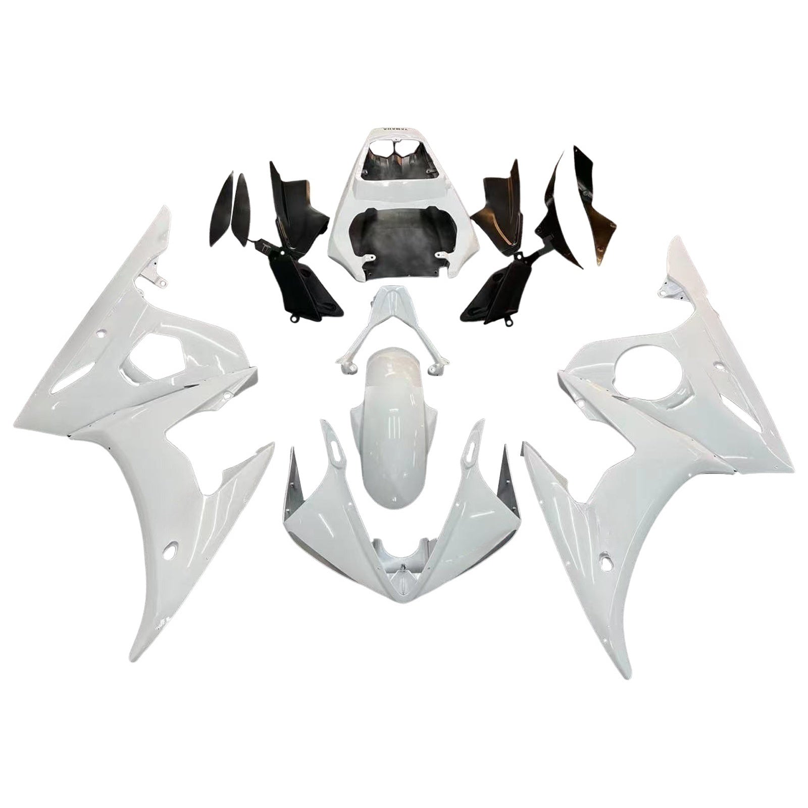 2003-2004 Yamaha R6 & 2006-2009 YZF R6S Fairing White Kit