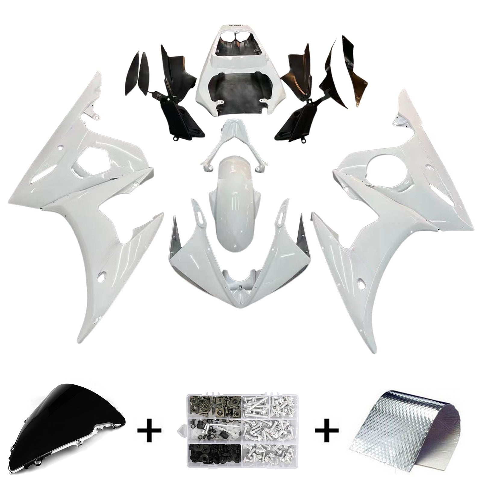 2003-2004 Yamaha R6 & 2006-2009 YZF R6S Fairing White Kit