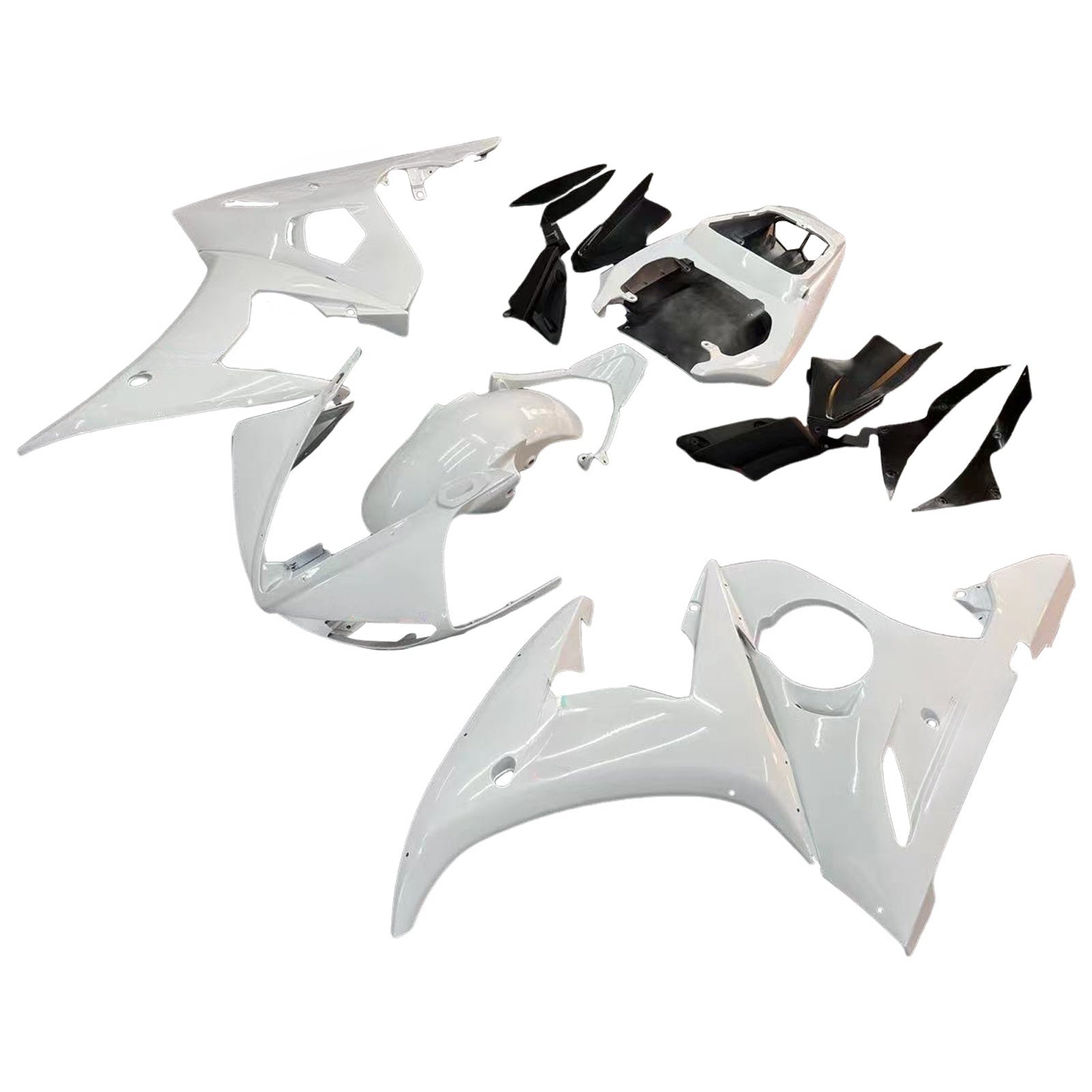 2003-2004 Yamaha R6 & 2006-2009 YZF R6S Fairing White Kit