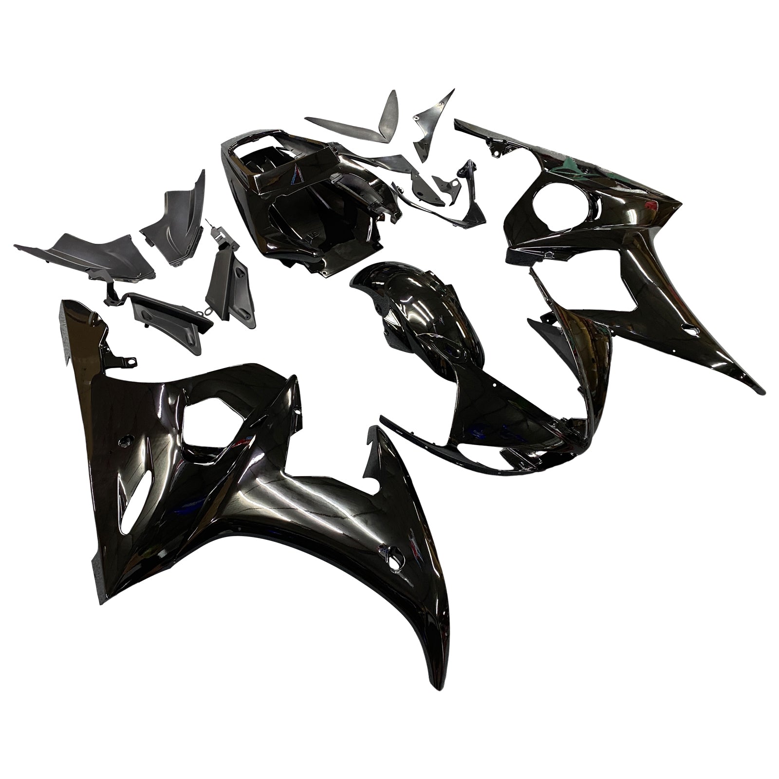 2003-2004 Yamaha YZF-R6 Black Racing Fairings Generic