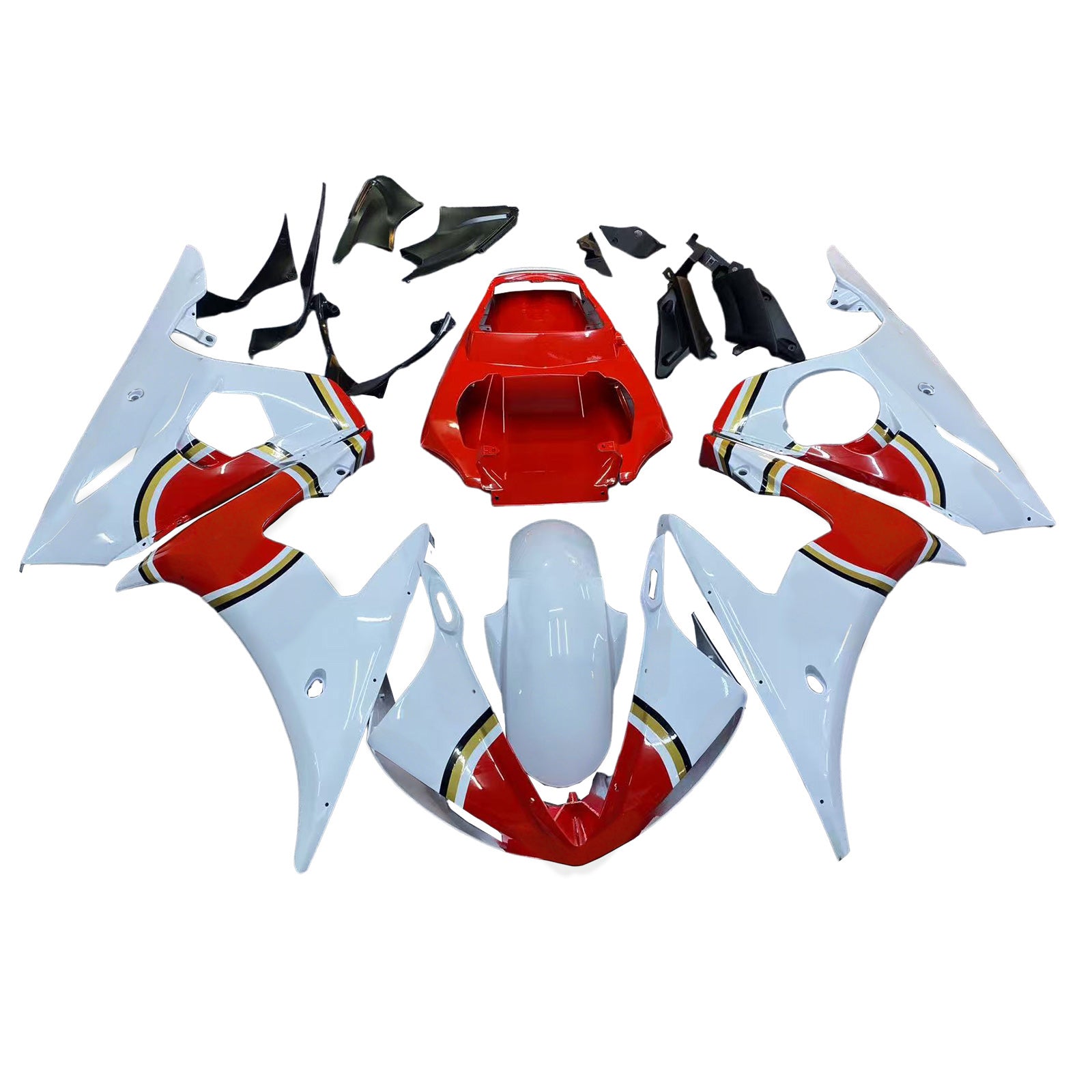 2003-2004 Yamaha R6 & 2006-2009 YZF R6S Fairing Red&White Color Kit