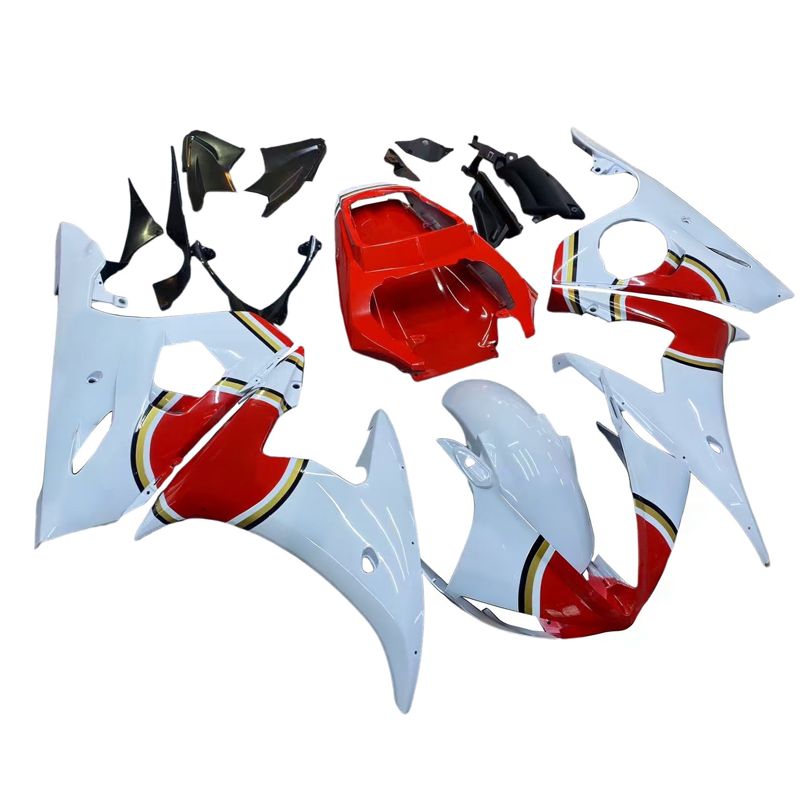 2003-2004 Yamaha R6 & 2006-2009 YZF R6S Fairing Red&White Color Kit