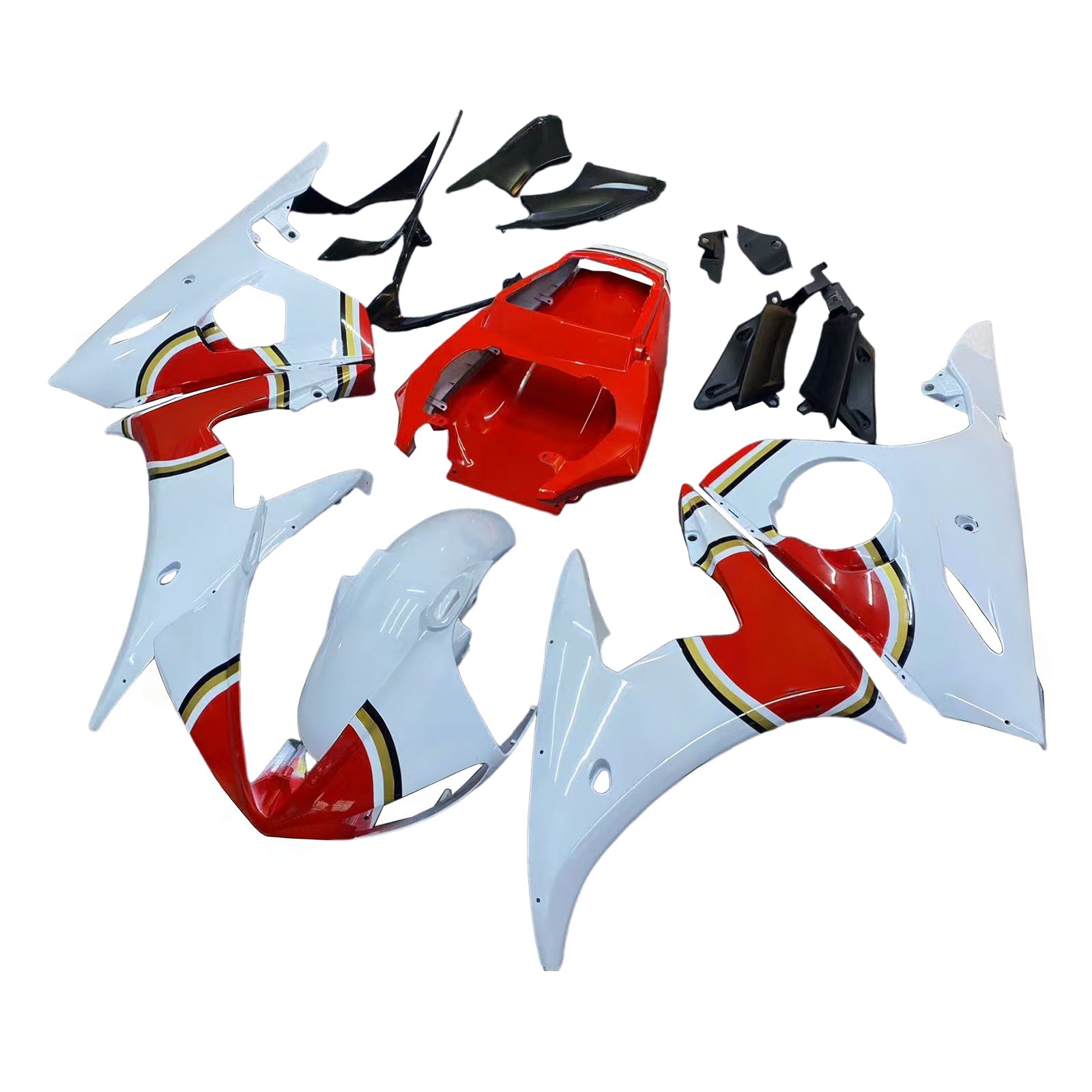 2003-2004 Yamaha R6 & 2006-2009 YZF R6S Fairing Red&White Color Kit