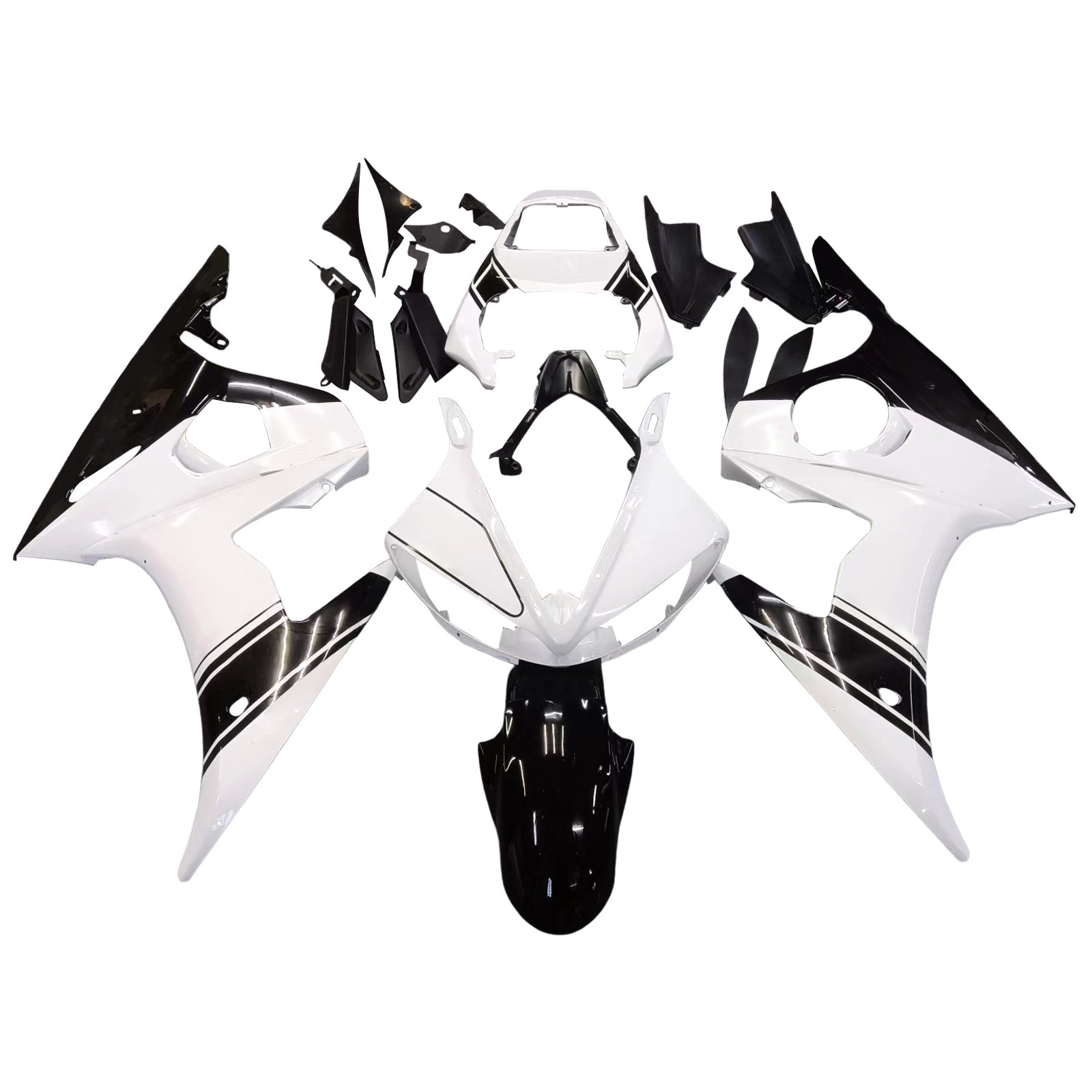 2003-2004 Yamaha R6 & 2006-2009 YZF R6S Fairing White&Black Color Kit