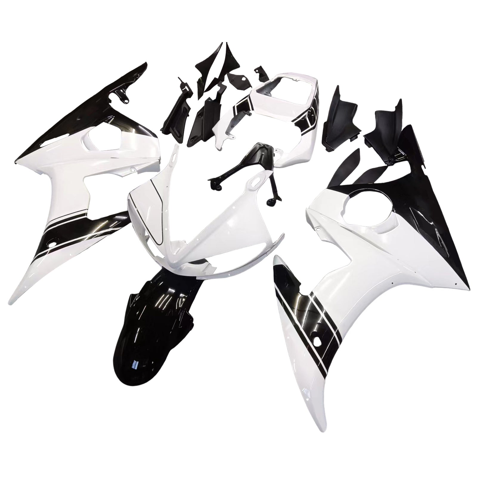 2003-2004 Yamaha R6 & 2006-2009 YZF R6S Fairing White&Black Color Kit