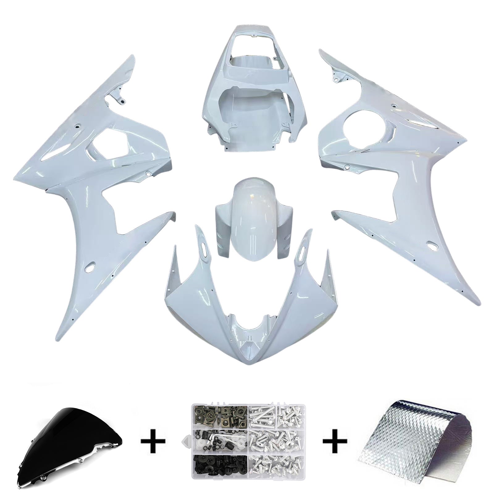 2003-2004 Yamaha YZF 600 R6 2006-2009 R6S Amotopart Injection Fairing Kit Bodywork Plastic ABS #103