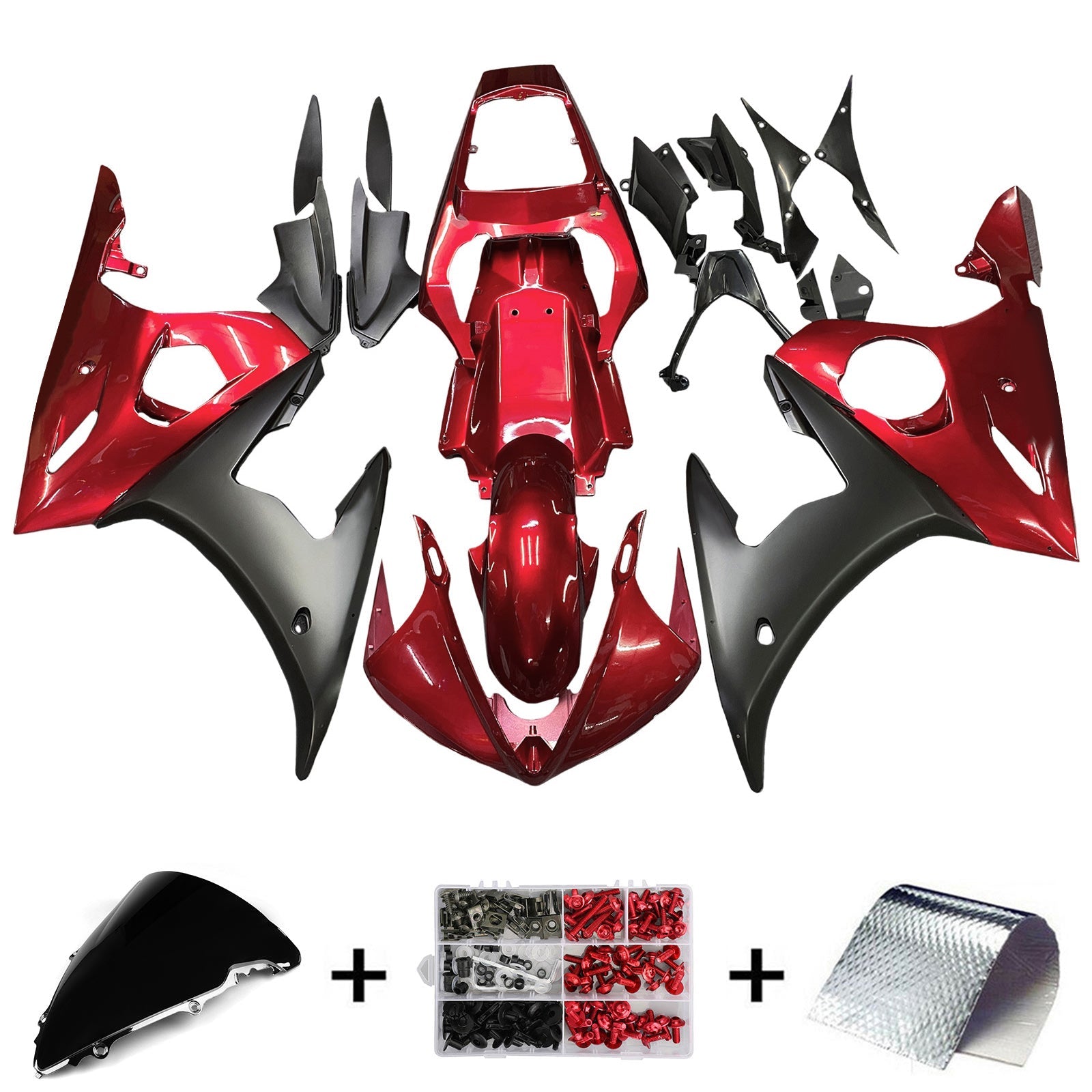 2003-2004 Yamaha YZF 600 R6 2006-2009 R6S Amotopart Injection Fairing Kit Bodywork Plastic ABS #127