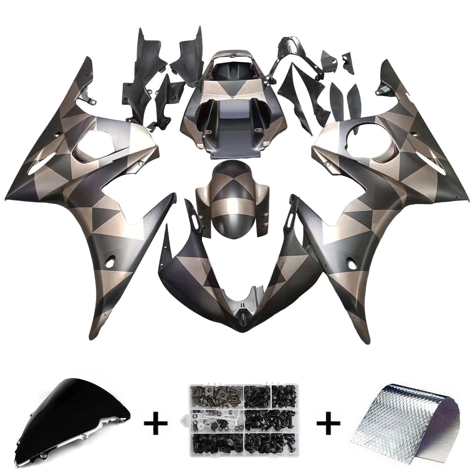 2003-2004 Yamaha YZF 600 R6 2006-2009 R6S Amotopart Injection Fairing Kit Bodywork Plastic ABS #144