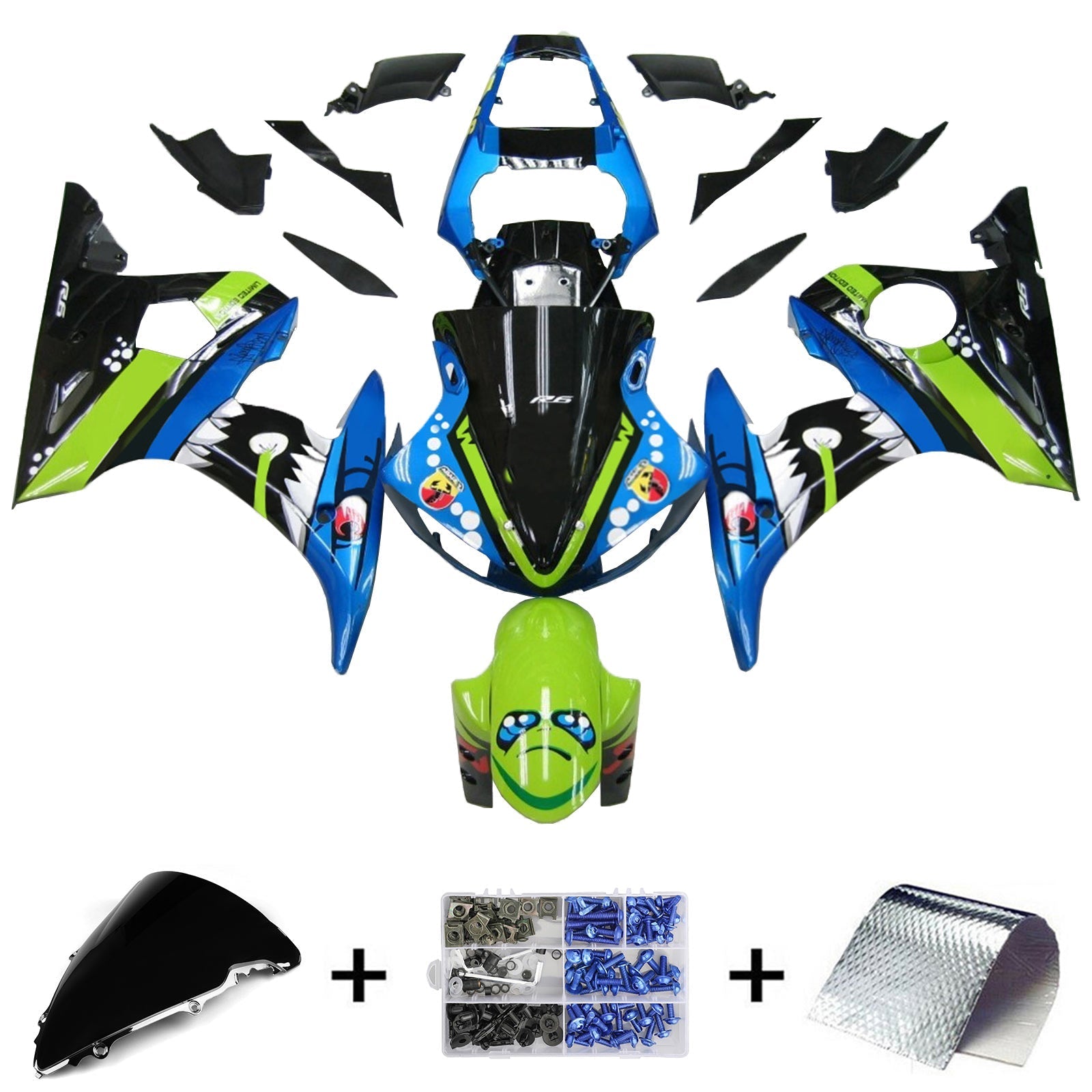 2003-2004 Yamaha YZF 600 R6 2006-2009 R6S Injection Fairing Kit Bodywork Plastic ABS #145