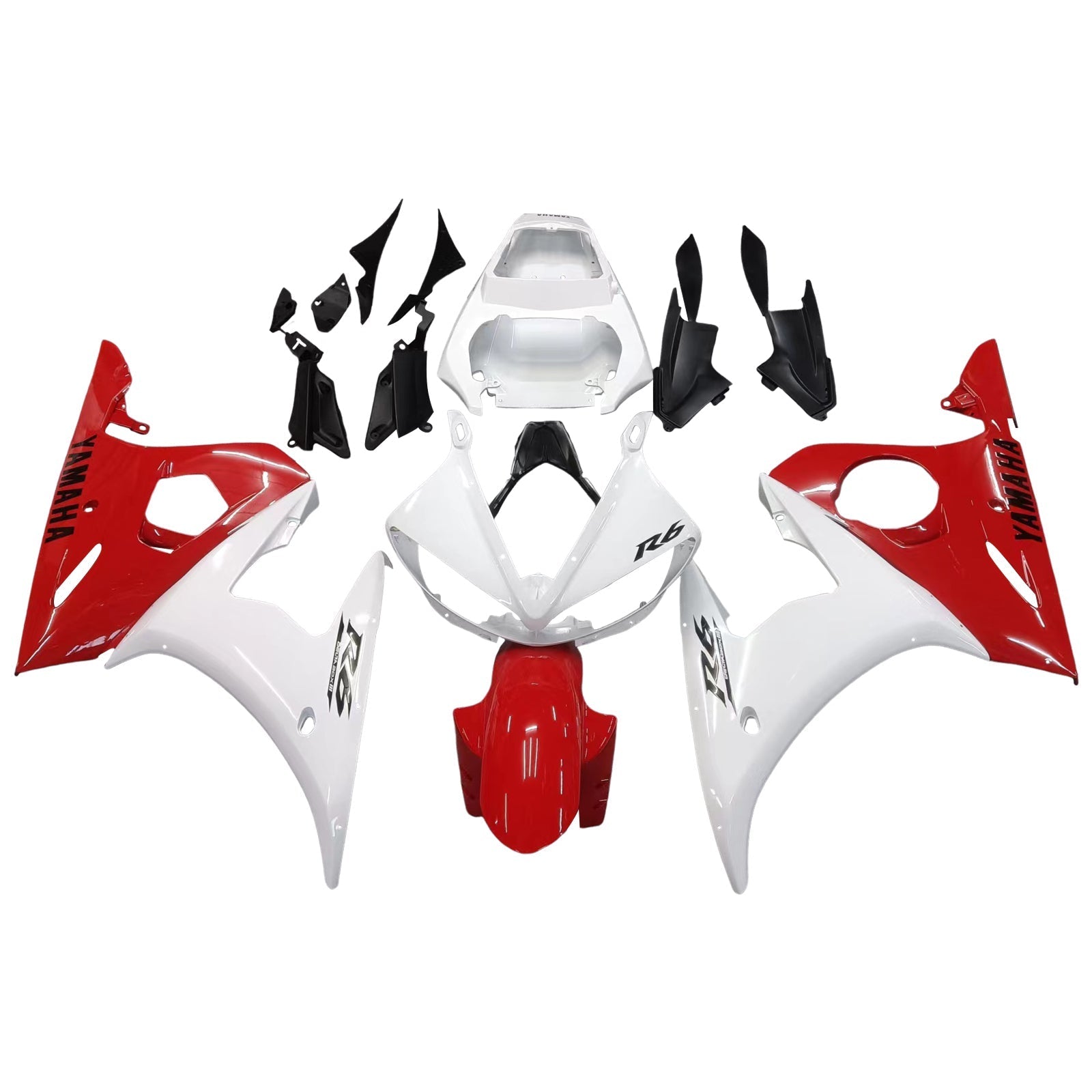 2005 Yamaha YZF 600 R6 Amotopart Injection Fairing Kit Bodywork Plastic ABS #7