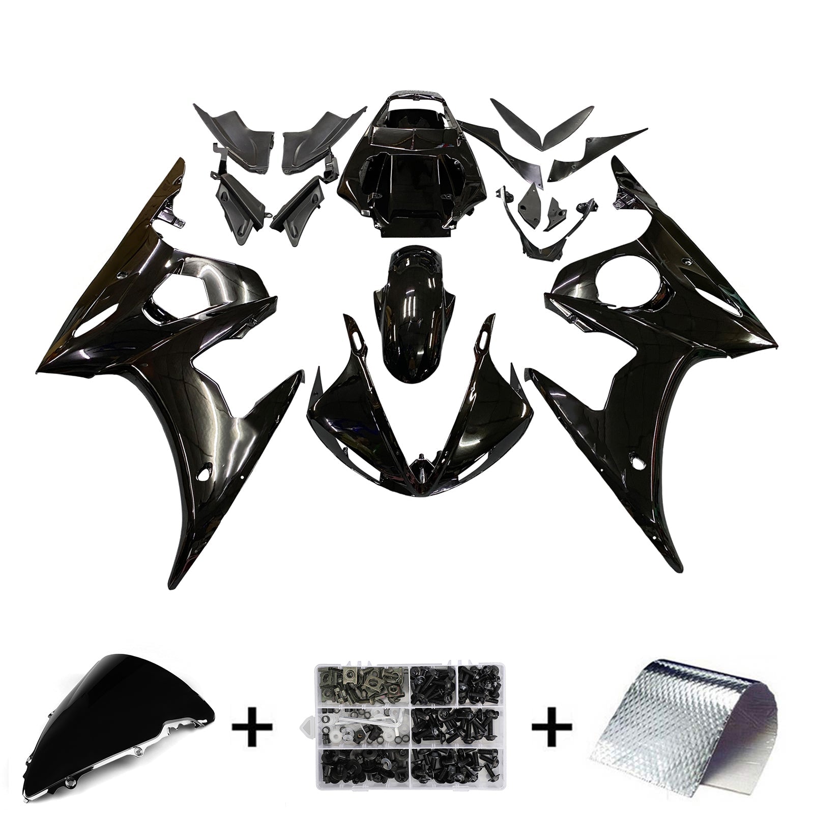 2005 Yamaha YZF 600 R6 Amotopart Injection Fairing Kit Bodywork Plastic ABS #14