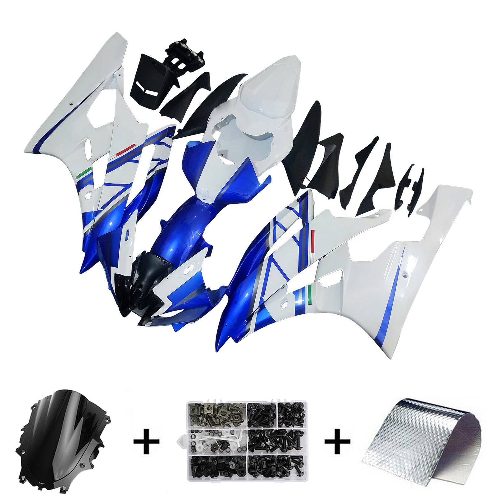 2006-2007 Yamaha YZF-R6 Fairings White Blue No.46 FIAT R6 Racing Generic