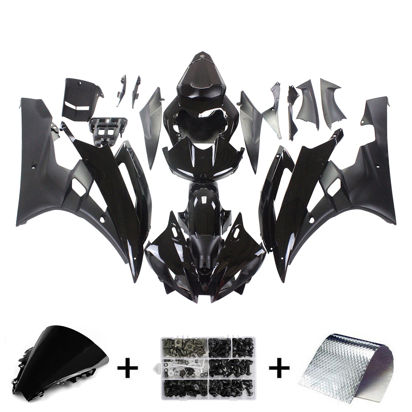 2006-2007 Yamaha YZF-R6 Fairings Contrast Black R6 Racing Generic