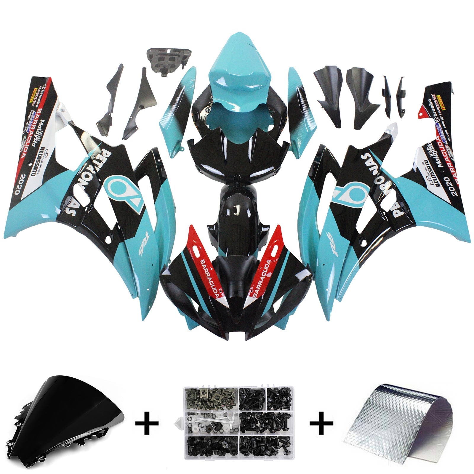 2006-2007 Yamaha YZF 600 R6 Injection Fairing Kit Bodywork Plastic ABS #157