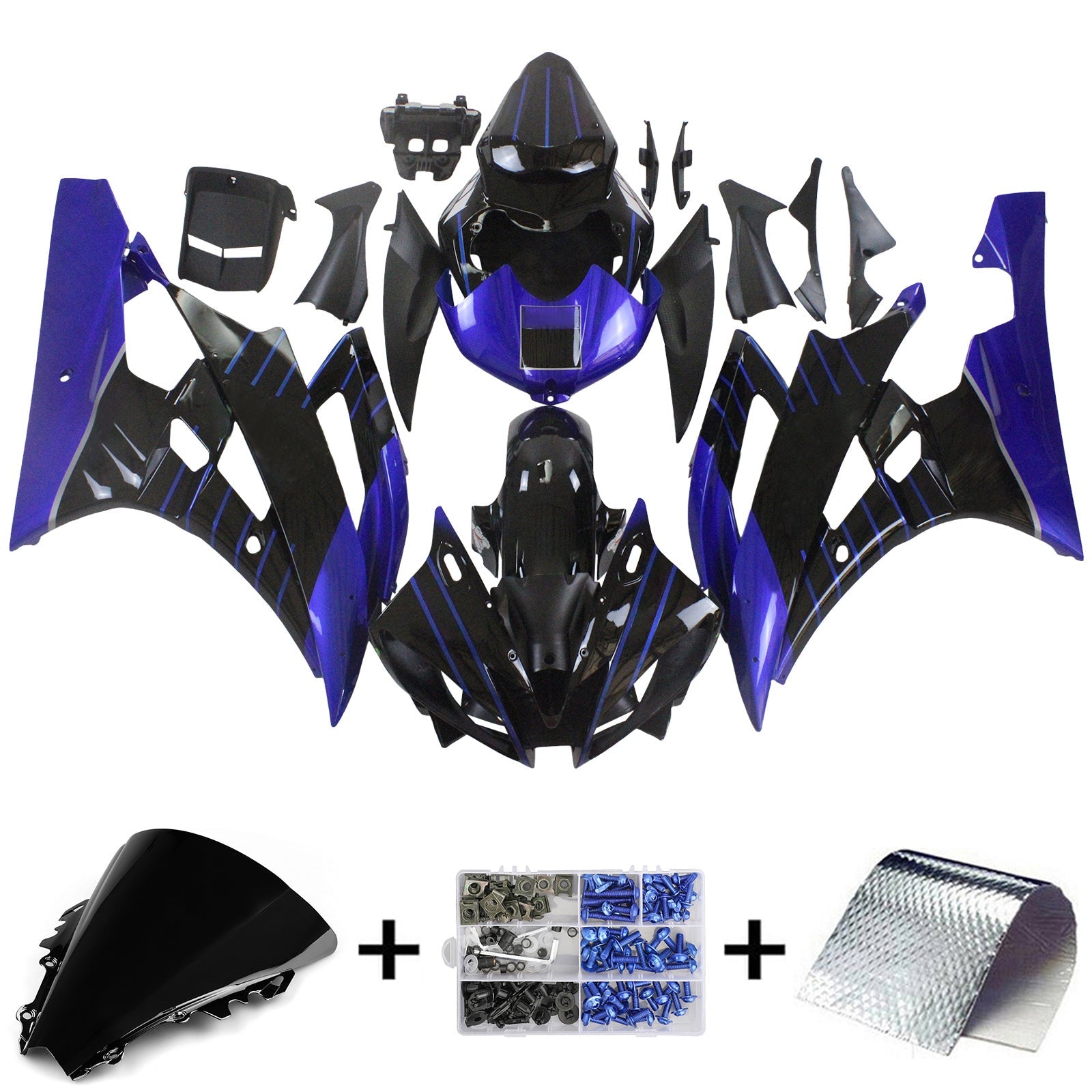 2006-2007 Yamaha YZF 600 R6 Fairing Kit Bodywork Plastic ABS