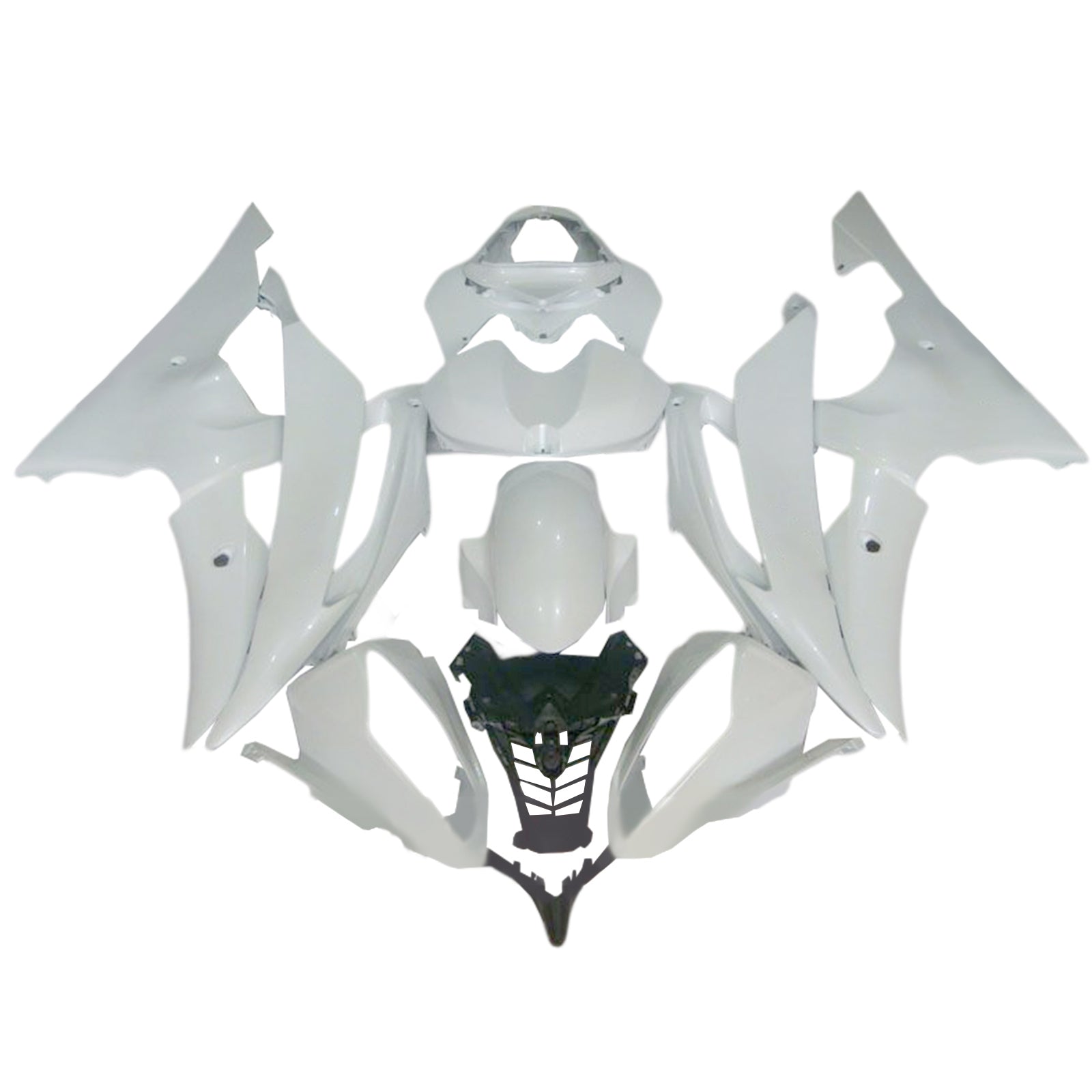 2008-2016 Yamaha YZF-R6 White Racing Fairings Generic