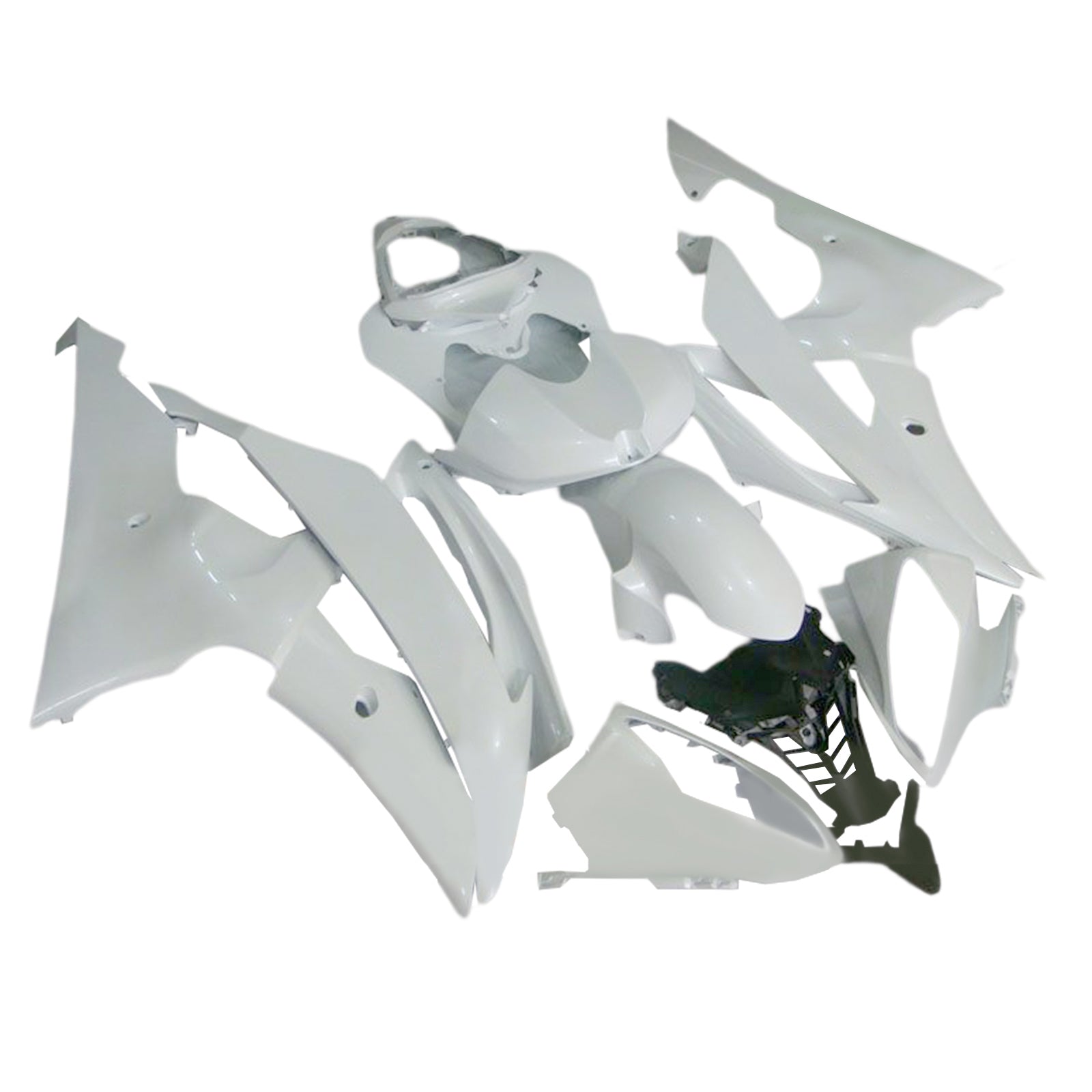 2008-2016 Yamaha YZF-R6 White Racing Fairings Generic