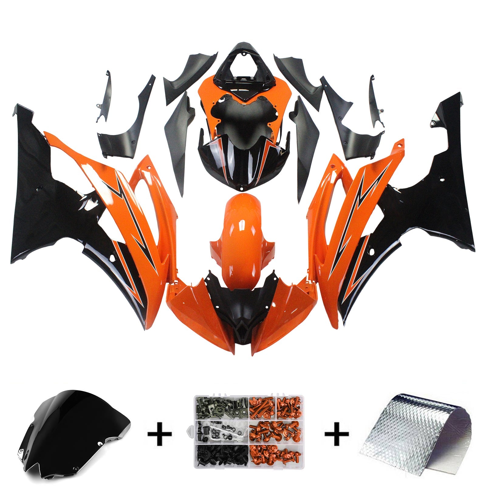 2008-2016 Yamaha YZF 600 R6 Amotopart Injection Fairing Kit Bodywork Plastic ABS #111