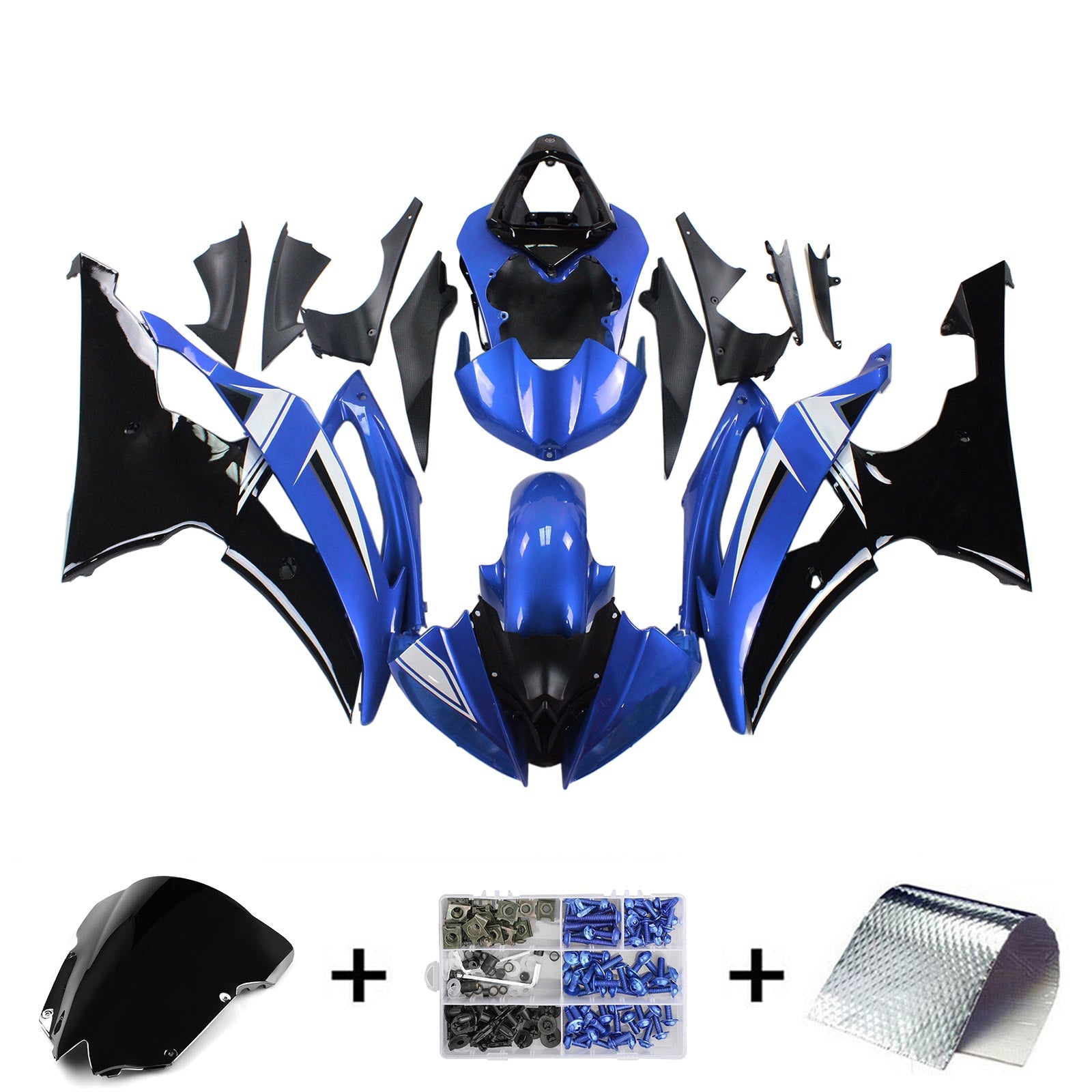 2008-2016 Yamaha YZF 600 R6 Amotopart Injection Fairing Kit Bodywork Plastic ABS #113