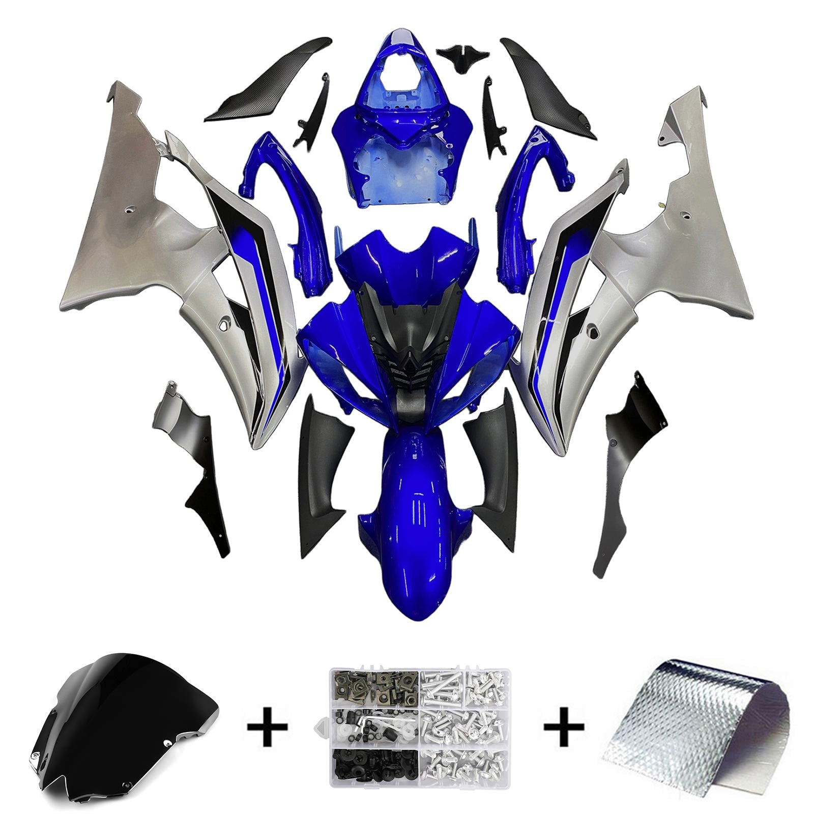 2008-2016 Yamaha YZF 600 R6 Injection Fairing Kit Bodywork Plastic ABS #158