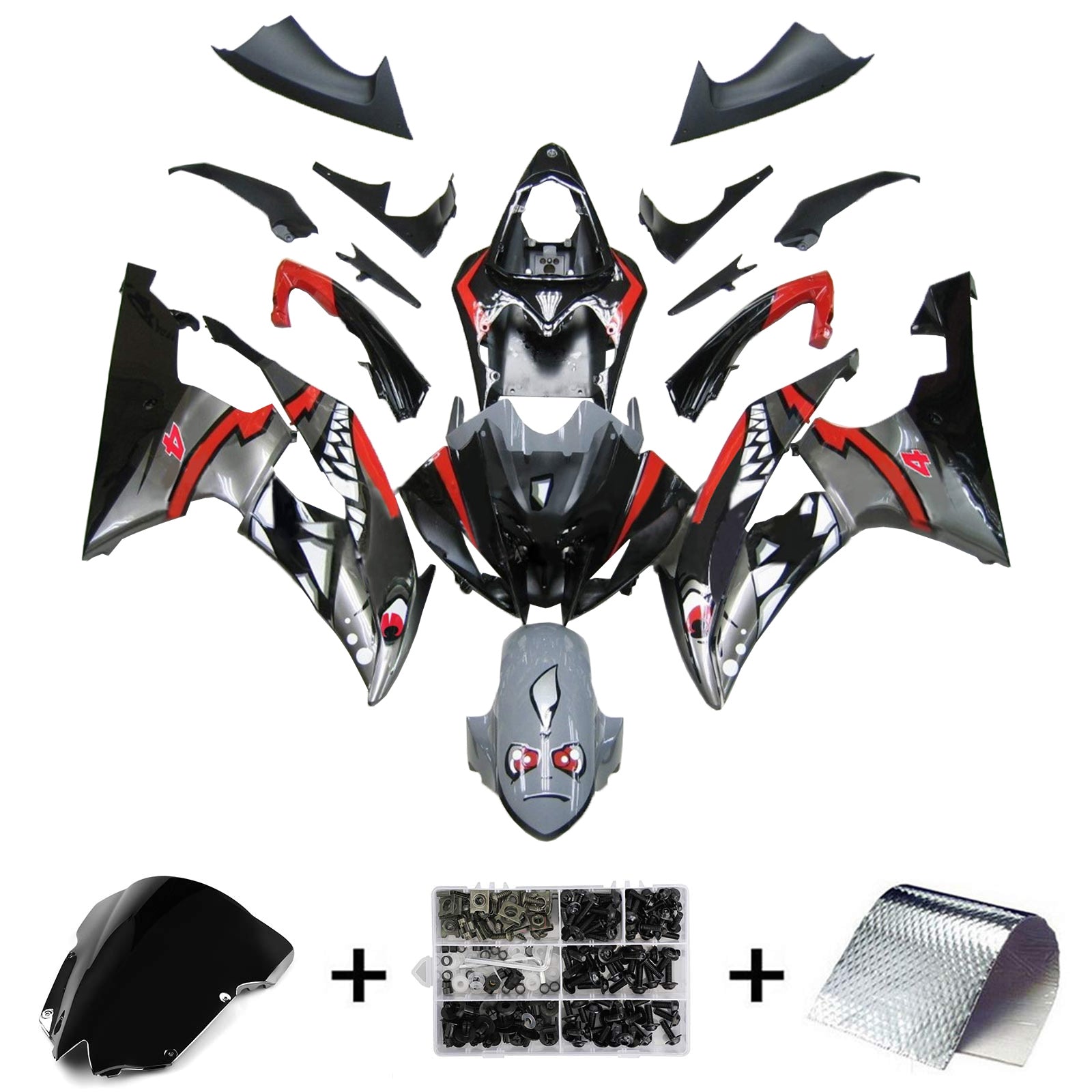 2008-2016 Yamaha YZF 600 R6 Injection Fairing Kit Bodywork Plastic ABS #161