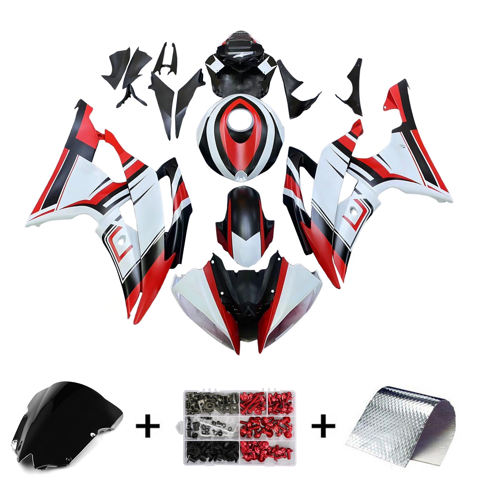 2008-2016 Yamaha YZF 600 R6 Injection Fairing Kit Bodywork Plastic ABS #186