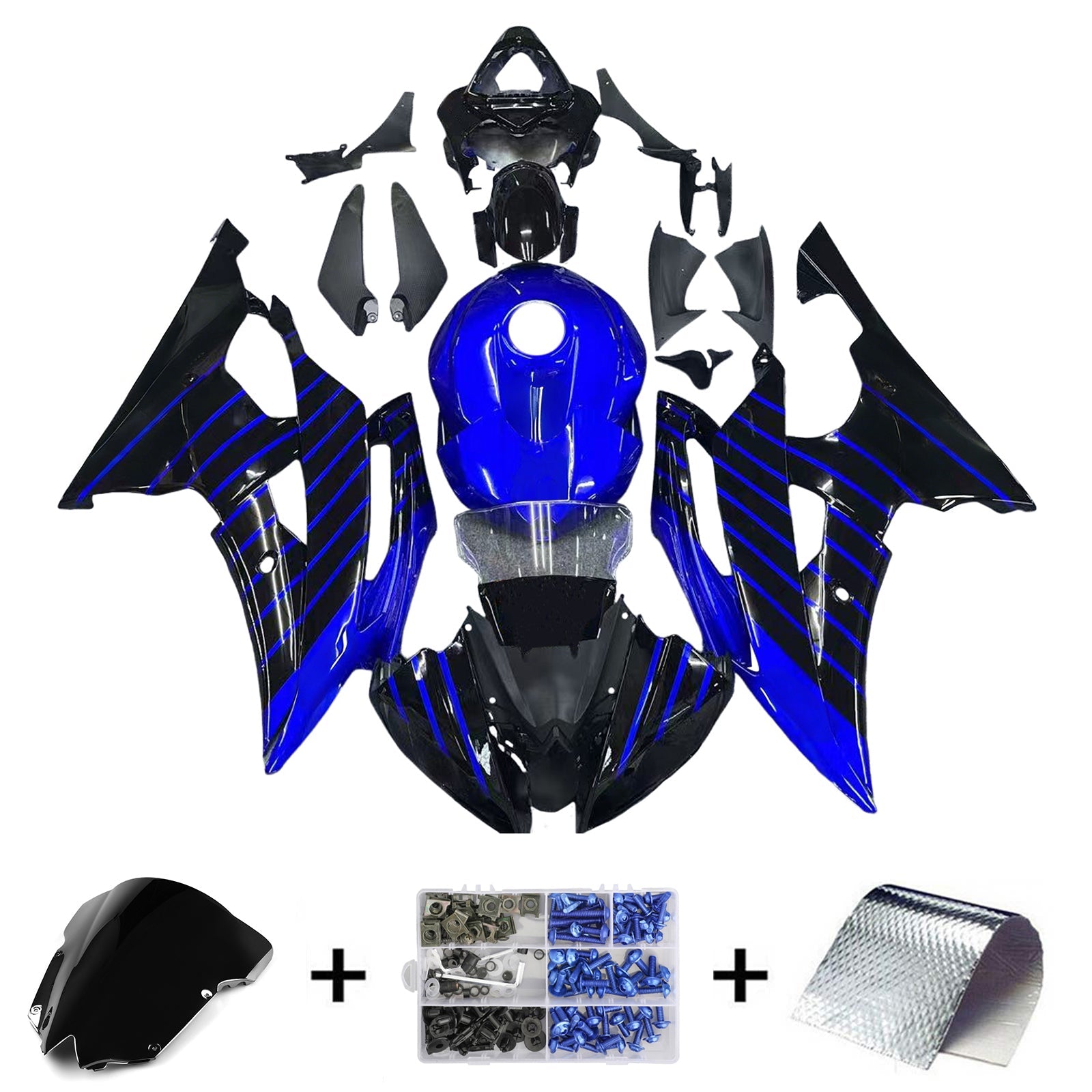 2008-2016 Yamaha YZF 600 R6 Injection Fairing Kit Bodywork Plastic ABS #190