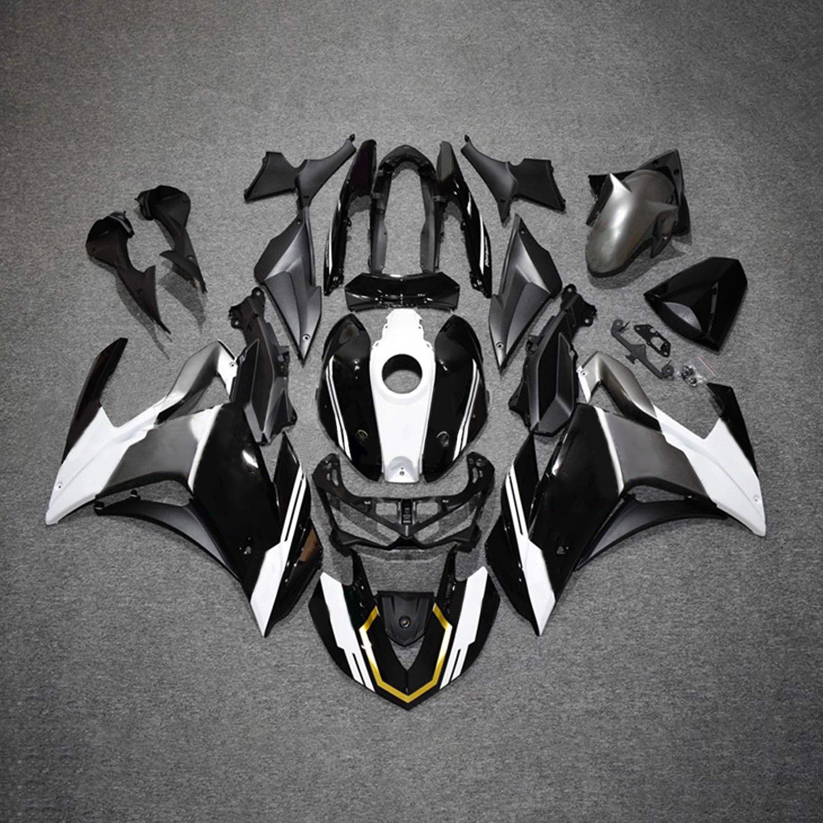 2014-2018 Yamaha YZF R3 & 2015-2017 YZF R25 Black White Fairing Kit
