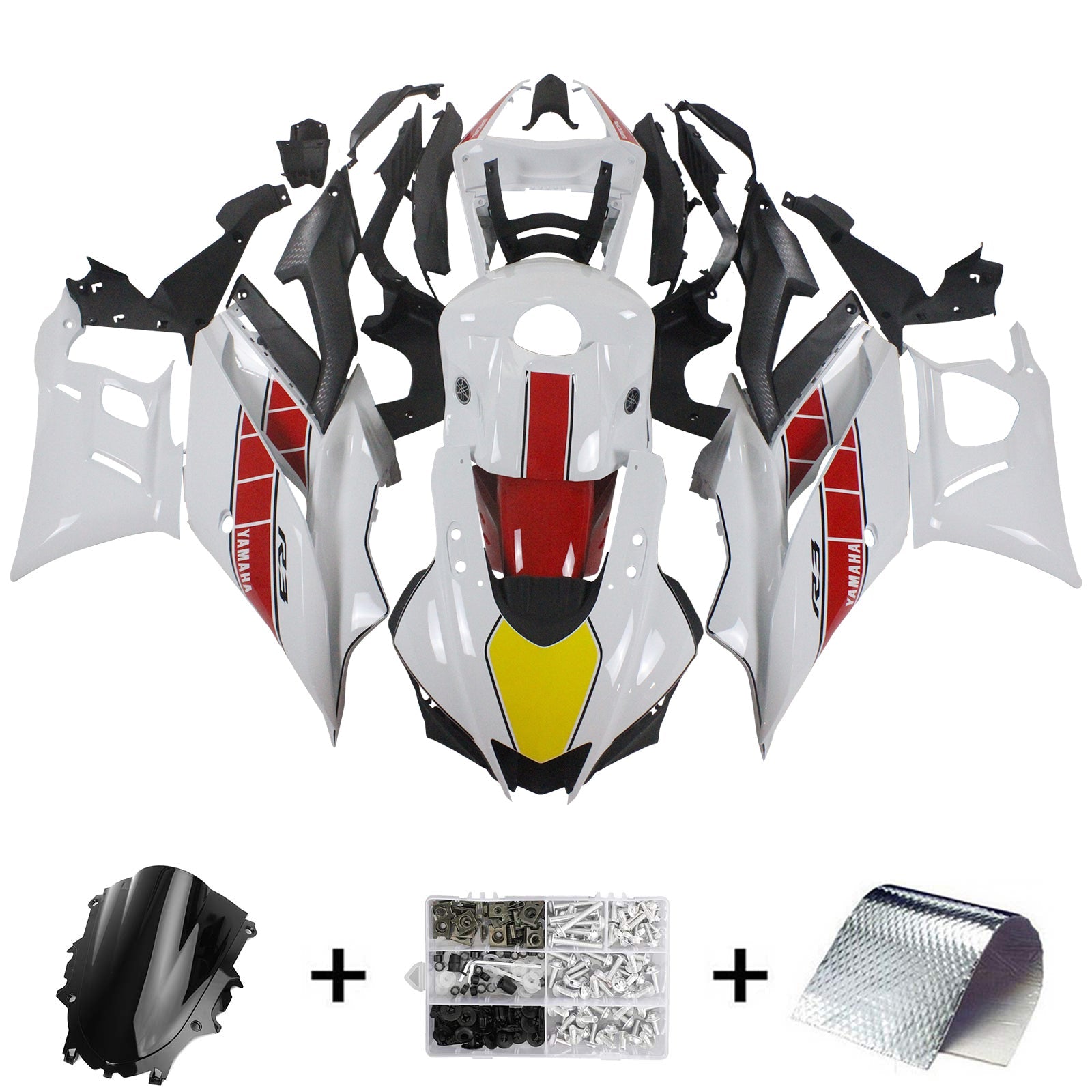 2019-2021 Yamaha YZF-R3 R25 Amotopart Injection Fairing Kit Bodywork Plastic ABS #106