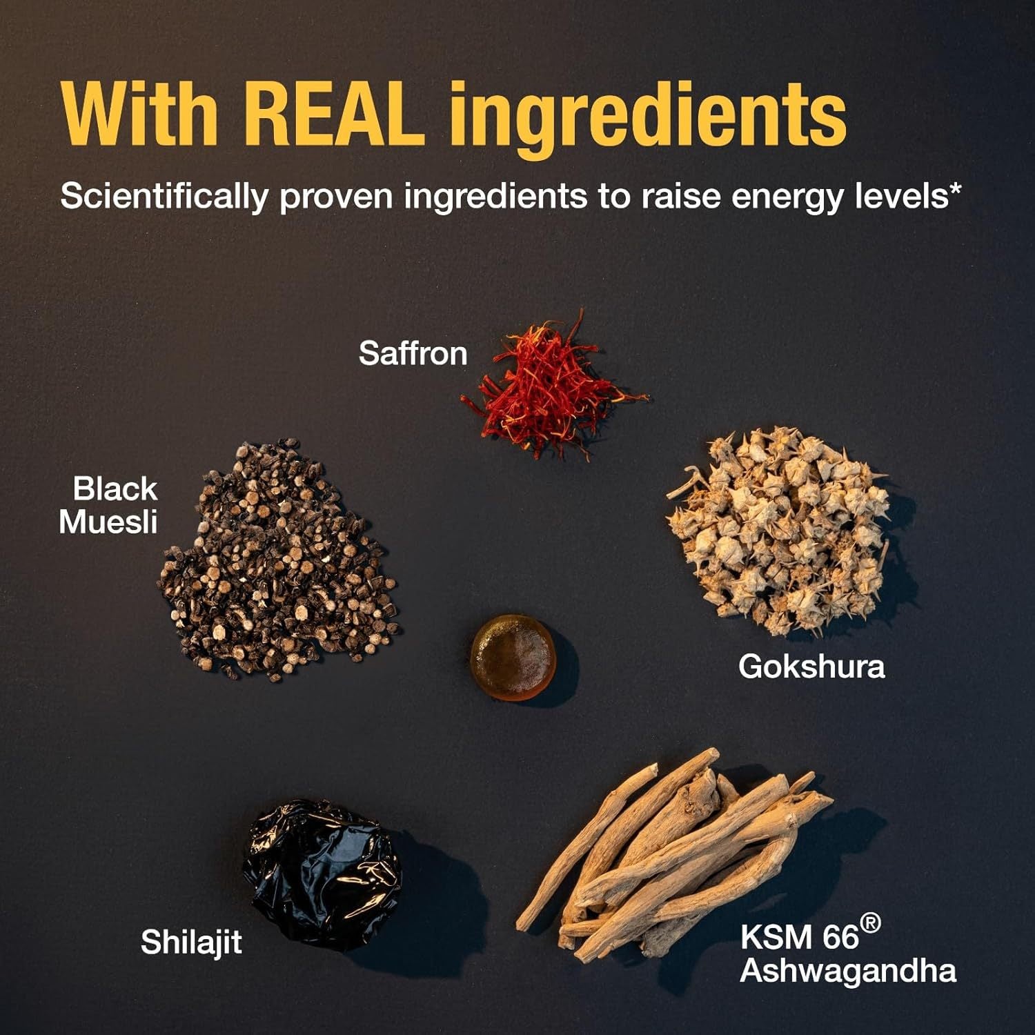 Pure Himalayan Shilajit Gold Gummies – 3000mg ,100% Vegan, Gelatin-Free, No Added Sugar ,Natural Energy & Detox Support