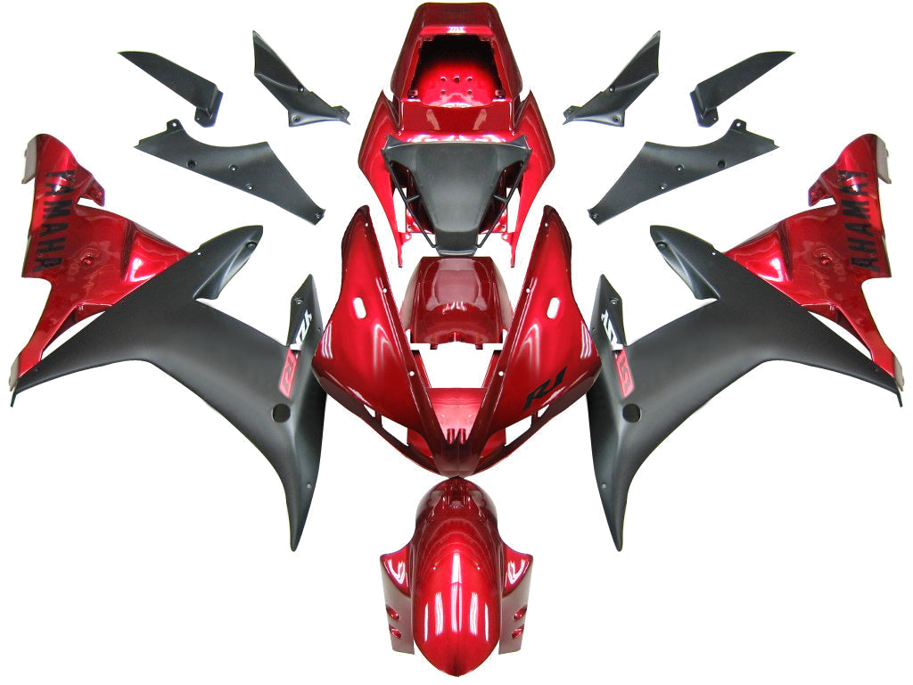 2002-2003 Yamaha YZF-R1 Red Black Racing Fairings Generic