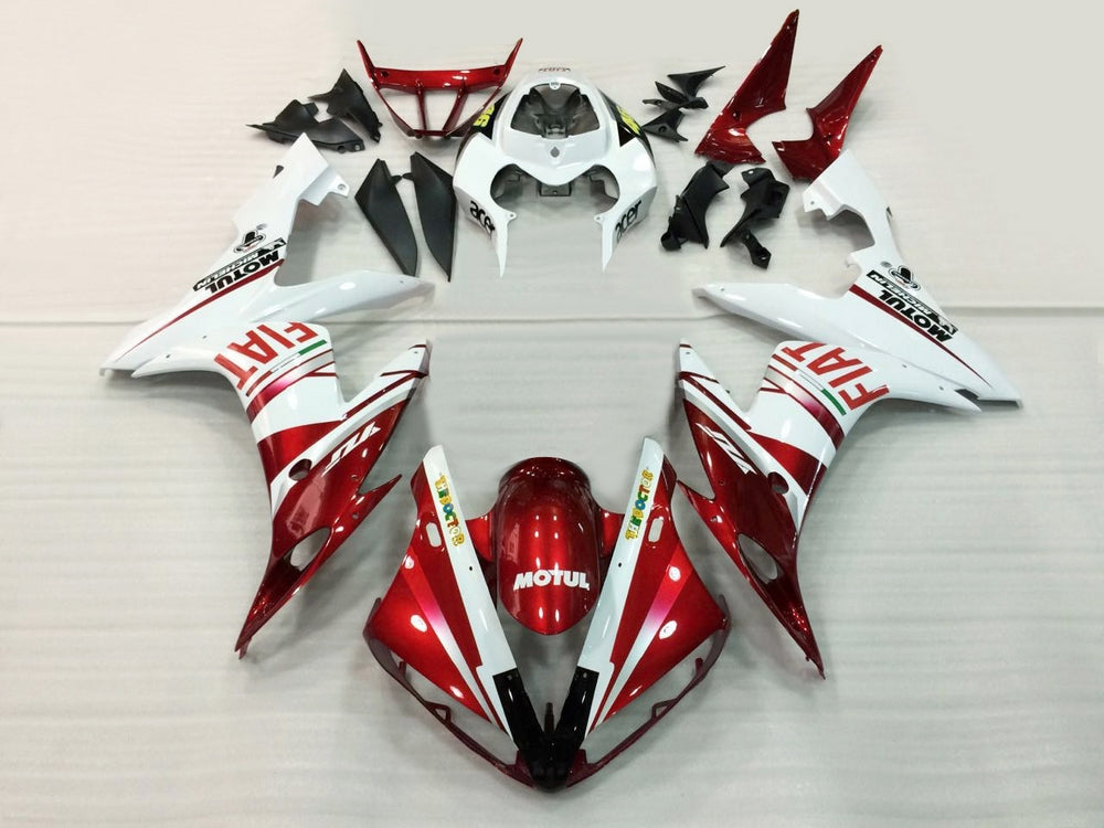 2004-2006 Yamaha YZF-R1 Red White Racing Fairings Generic