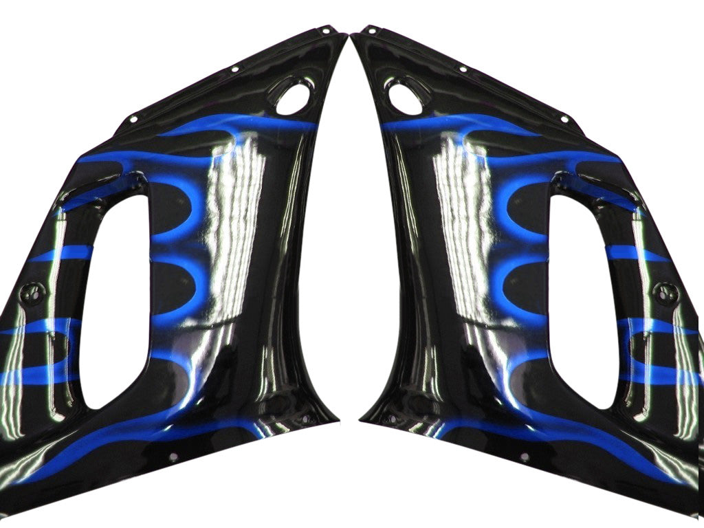 1998-2002 Yamaha YZF-R6 Black & Blue Flame Racing Fairings Generic