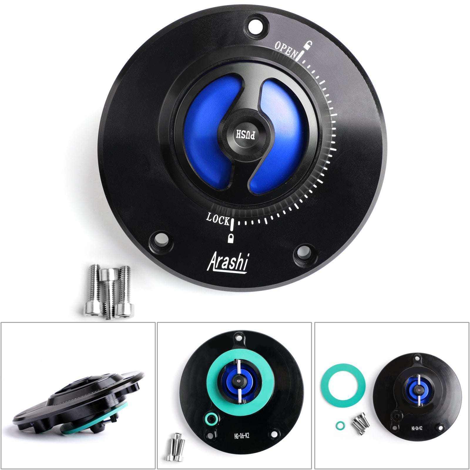 Quick Release Fuel Gas Cap For Kawasaki ZX-6R ZX636 ZX10R Ninja 650R 2004-2016