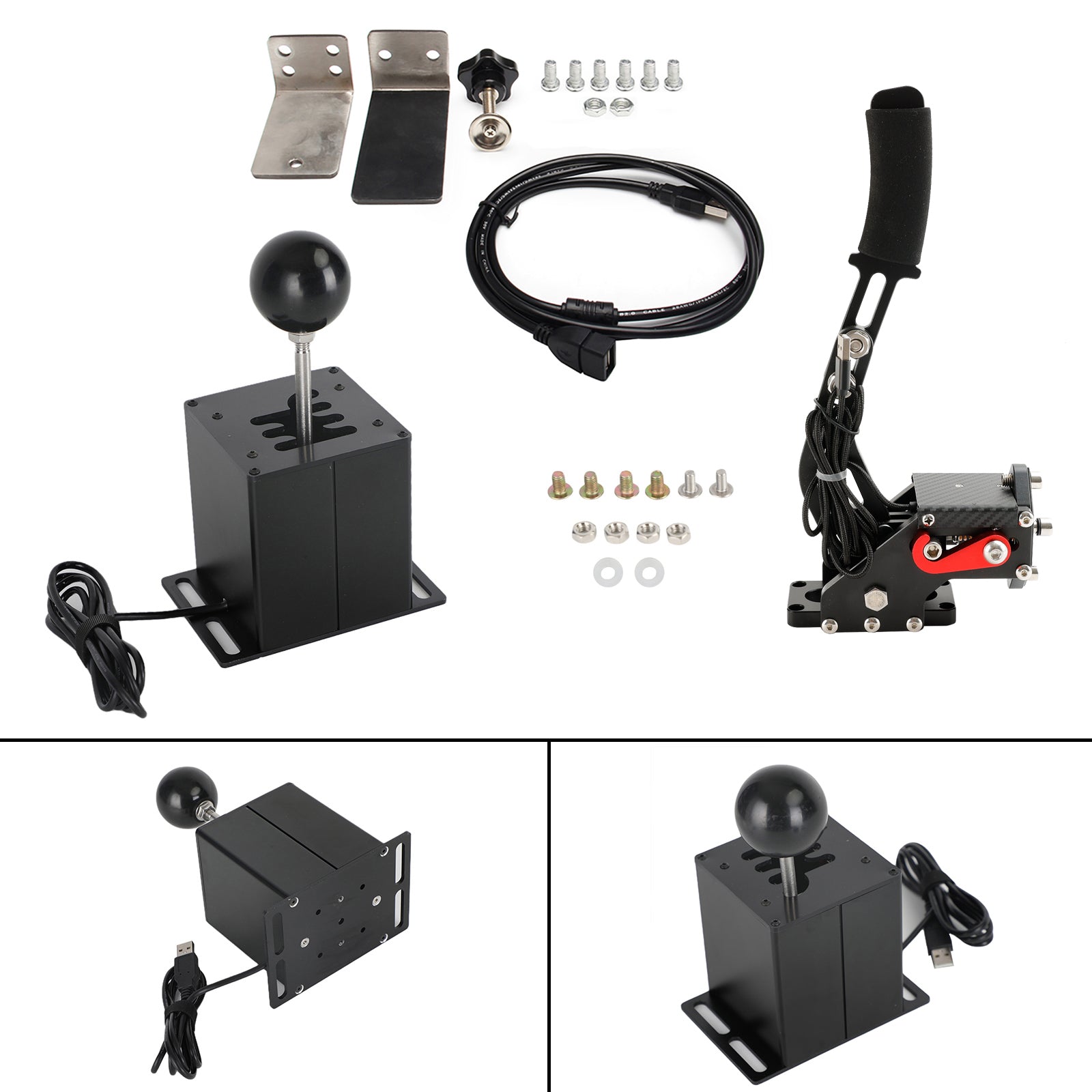 Racing Games Handbrake USB3.0 Kits for Steering Wheel Stand G29 G920 PC Black